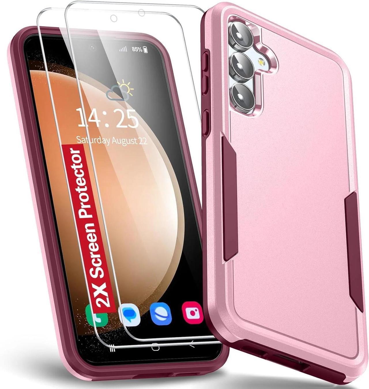 Alt view image 3 of 7 - Entronix Bundle Compatible with Galaxy A05s - Soft-Touch Dual-Layer Case & 2 Clear Screen Protectors