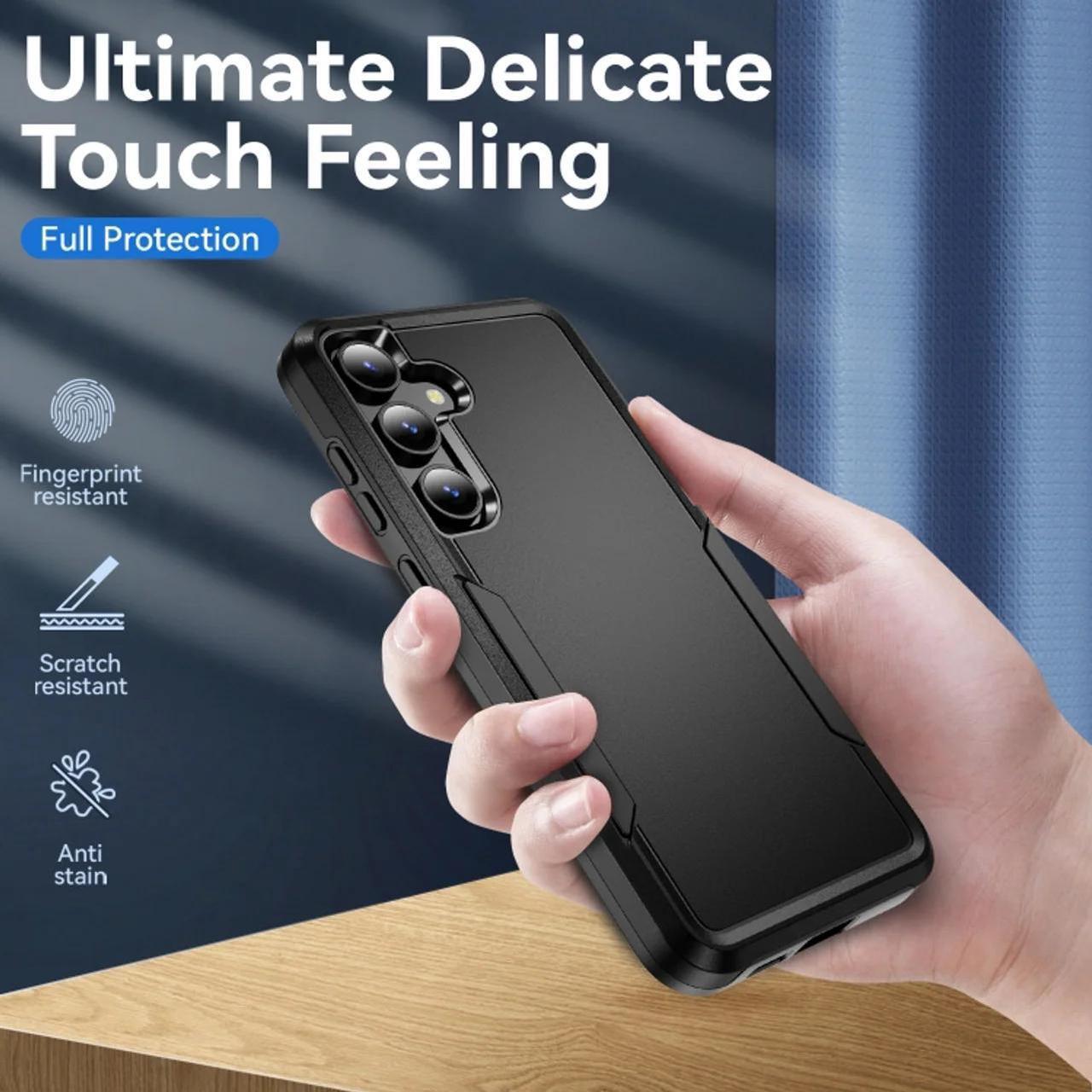 Alt view image 6 of 7 - Entronix Bundle Compatible with Galaxy A05s - Soft-Touch Dual-Layer Case & 2 Clear Screen Protectors