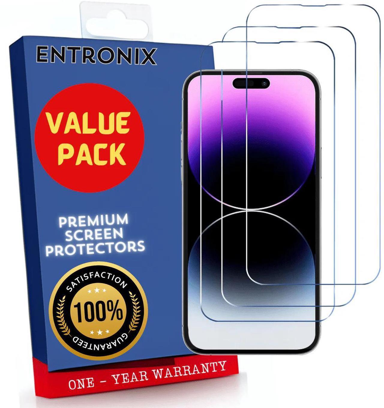 Main image of Entronix Clear Screen Protector Compatible with iPhone 14 Pro Max - 3-Piece Combo