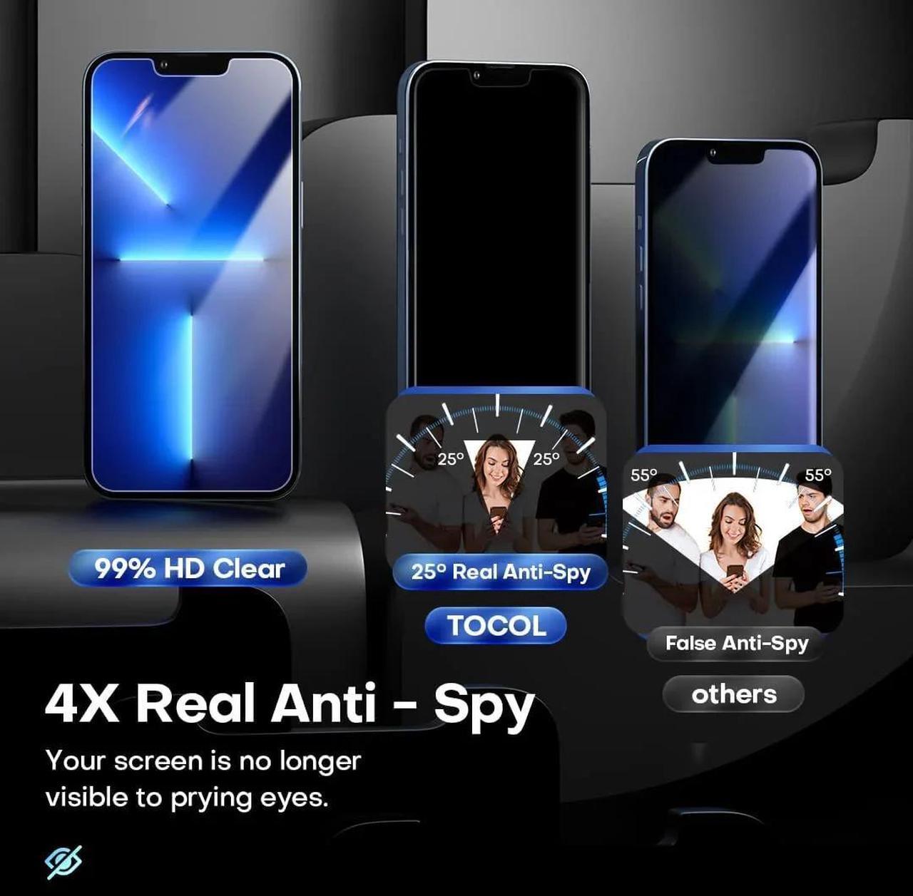 Alt view image 7 of 7 - Entronix Anti-Spy Privacy Screen Protector Compatible with Galaxy A05 - 2-Piece Combo