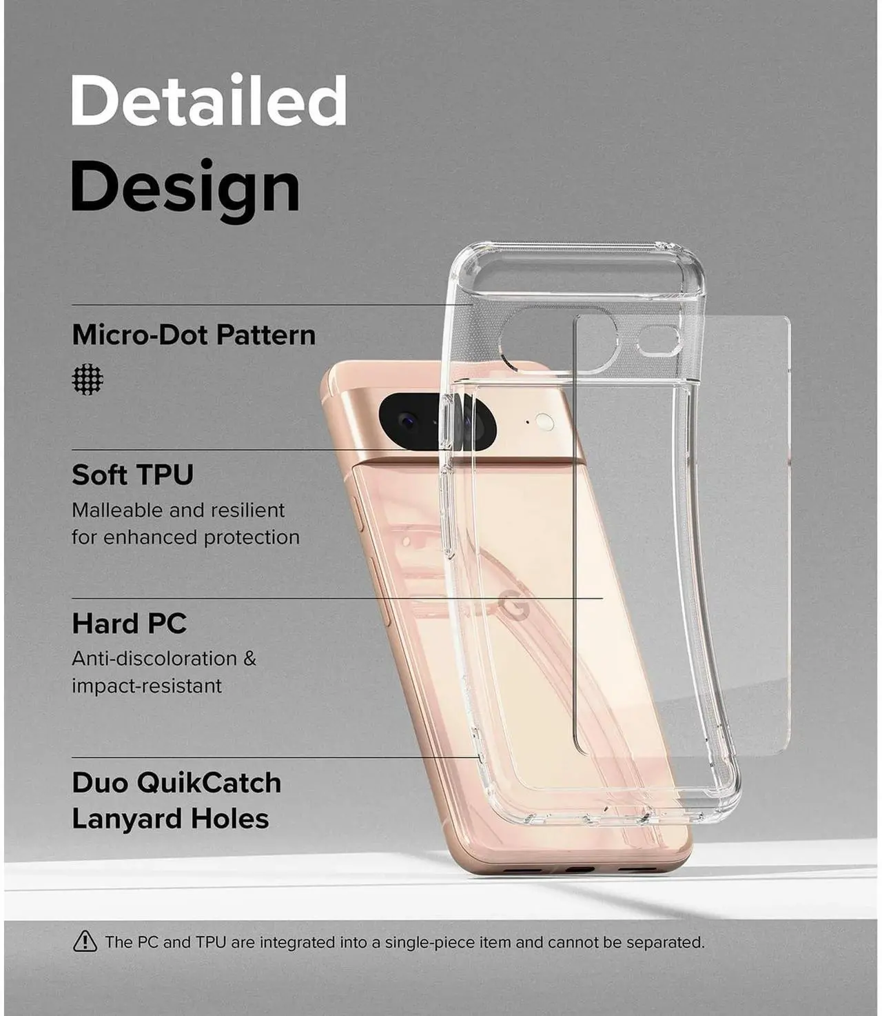 Alt view image 5 of 6 - Entronix Bundle Compatible with Pixel 8 - Clear Case, 1 Clear Screen Protector & 1 Camera Lens Protector