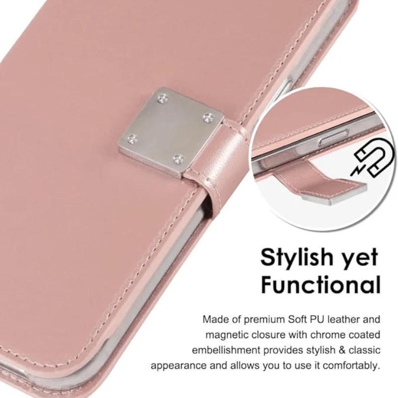 Alt view image 4 of 7 - Entronix Case Compatible with iPhone 8/7/SE - Foldable Leather Wallet, Card Holder & Lanyard