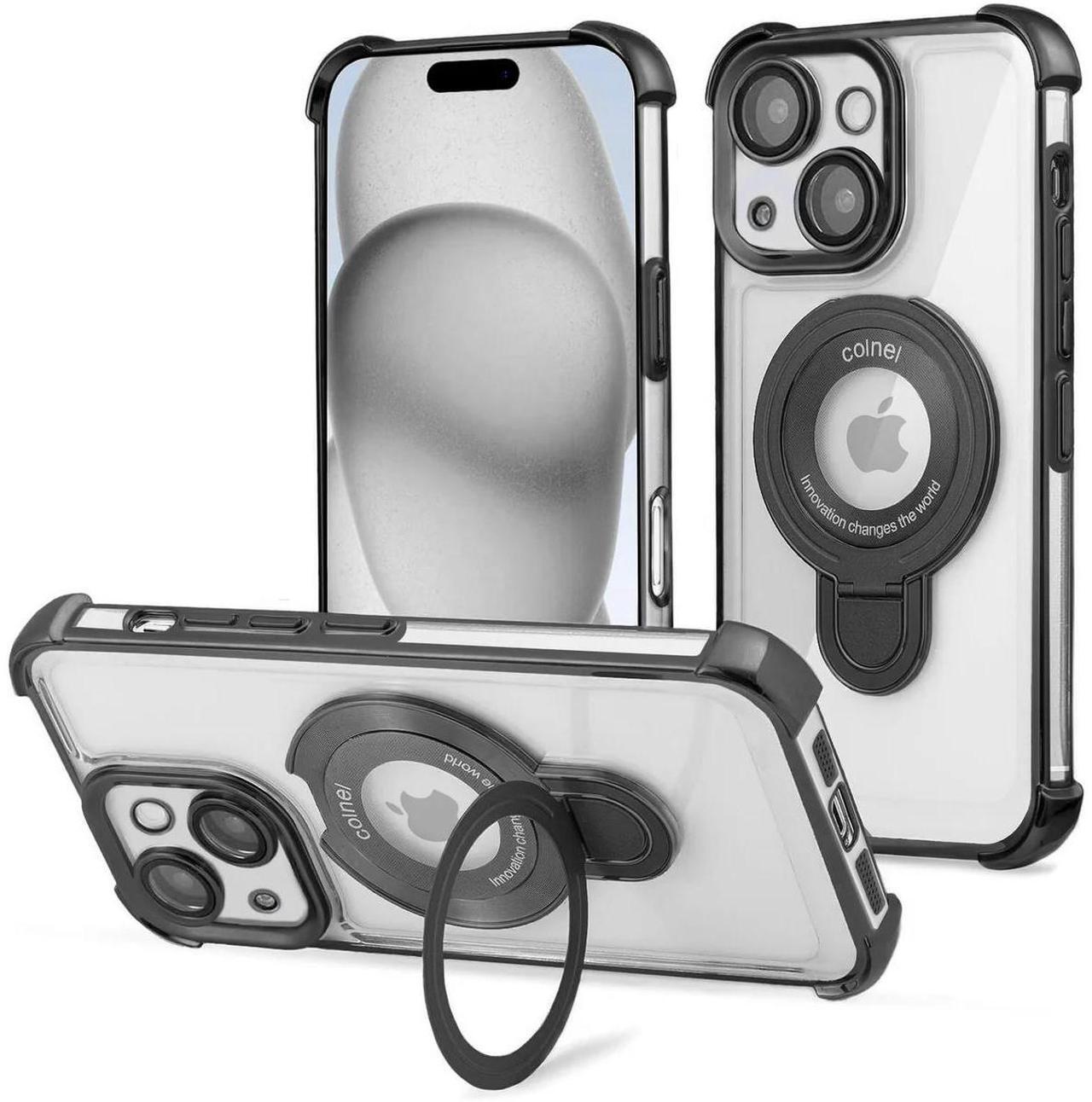 Main image of Entronix [Magnetic] Case Compatible with iPhone 15 - [Clear Back] Luxury Glossy Gripstand