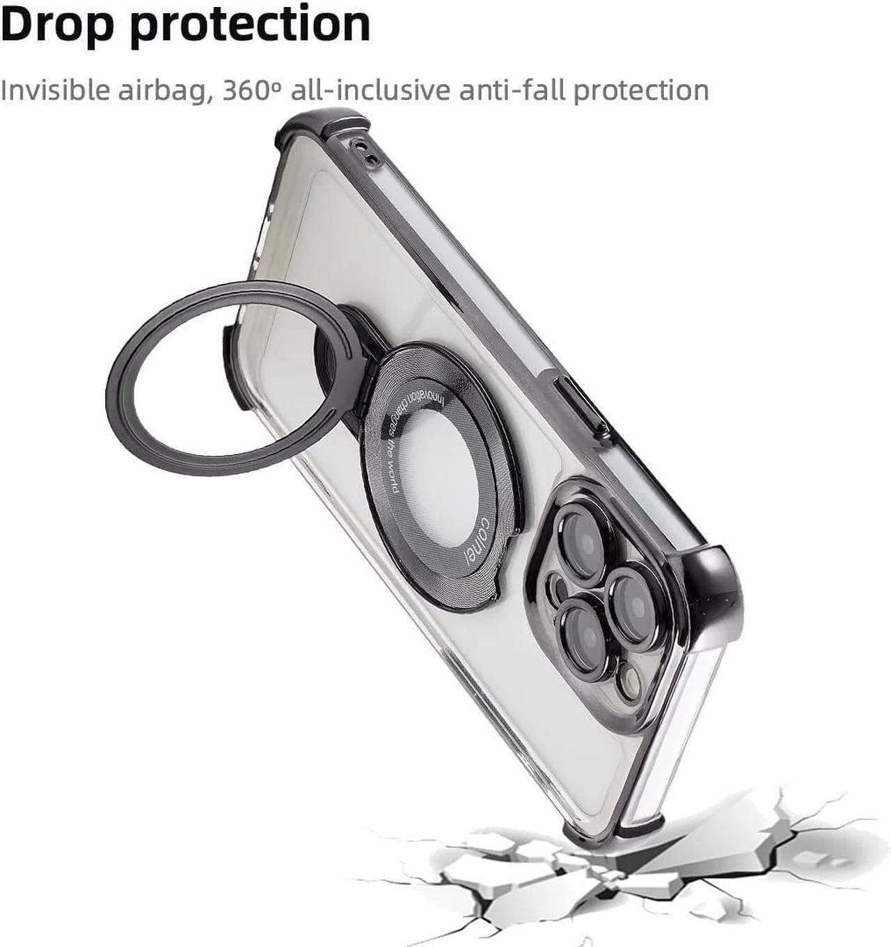 Alt view image 5 of 7 - Entronix [Magnetic] Case Compatible with iPhone 15 - [Clear Back] Luxury Glossy Gripstand