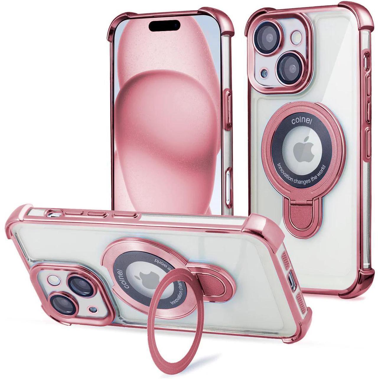 Alt view image 7 of 7 - Entronix [Magnetic] Case Compatible with iPhone 15 - [Clear Back] Luxury Glossy Gripstand