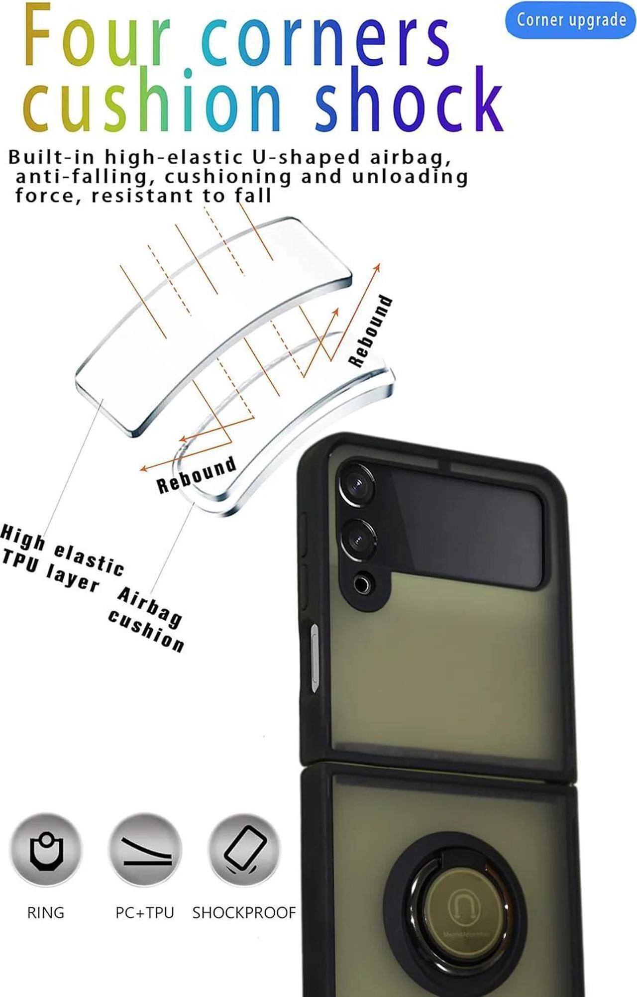 Alt view image 5 of 7 - Entronix Case Compatible with Galaxy Z Flip 4 - Matte Gripstand