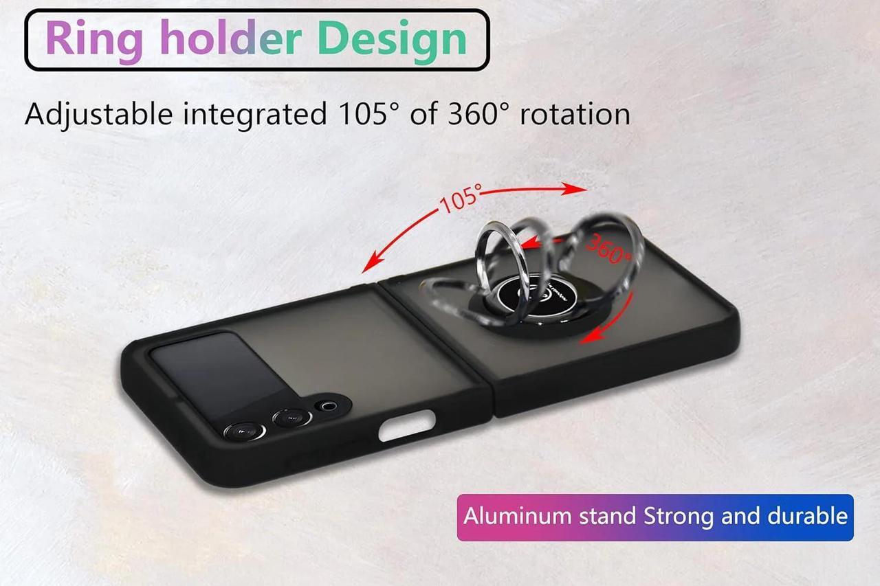 Alt view image 7 of 7 - Entronix Case Compatible with Galaxy Z Flip 4 - Matte Gripstand