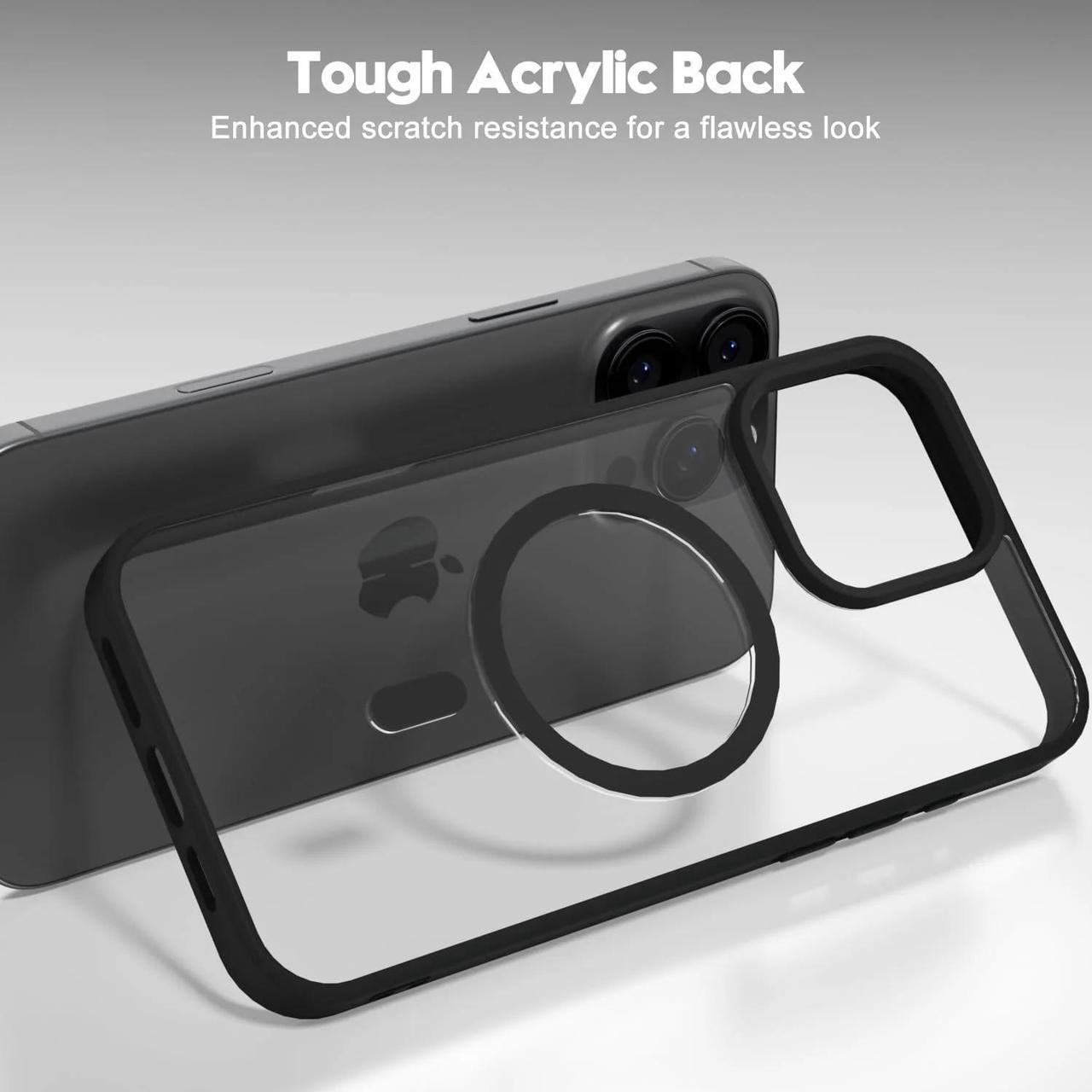 Alt view image 4 of 7 - Entronix [Magnetic] Case Compatible with iPhone 12/12 Pro - [Clear Back] Soft Matte Frame