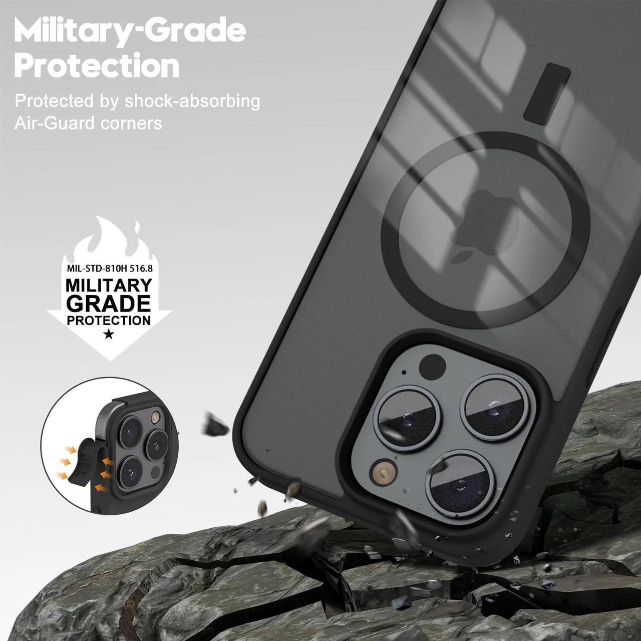Alt view image 6 of 7 - Entronix [Magnetic] Case Compatible with iPhone 12/12 Pro - [Clear Back] Soft Matte Frame