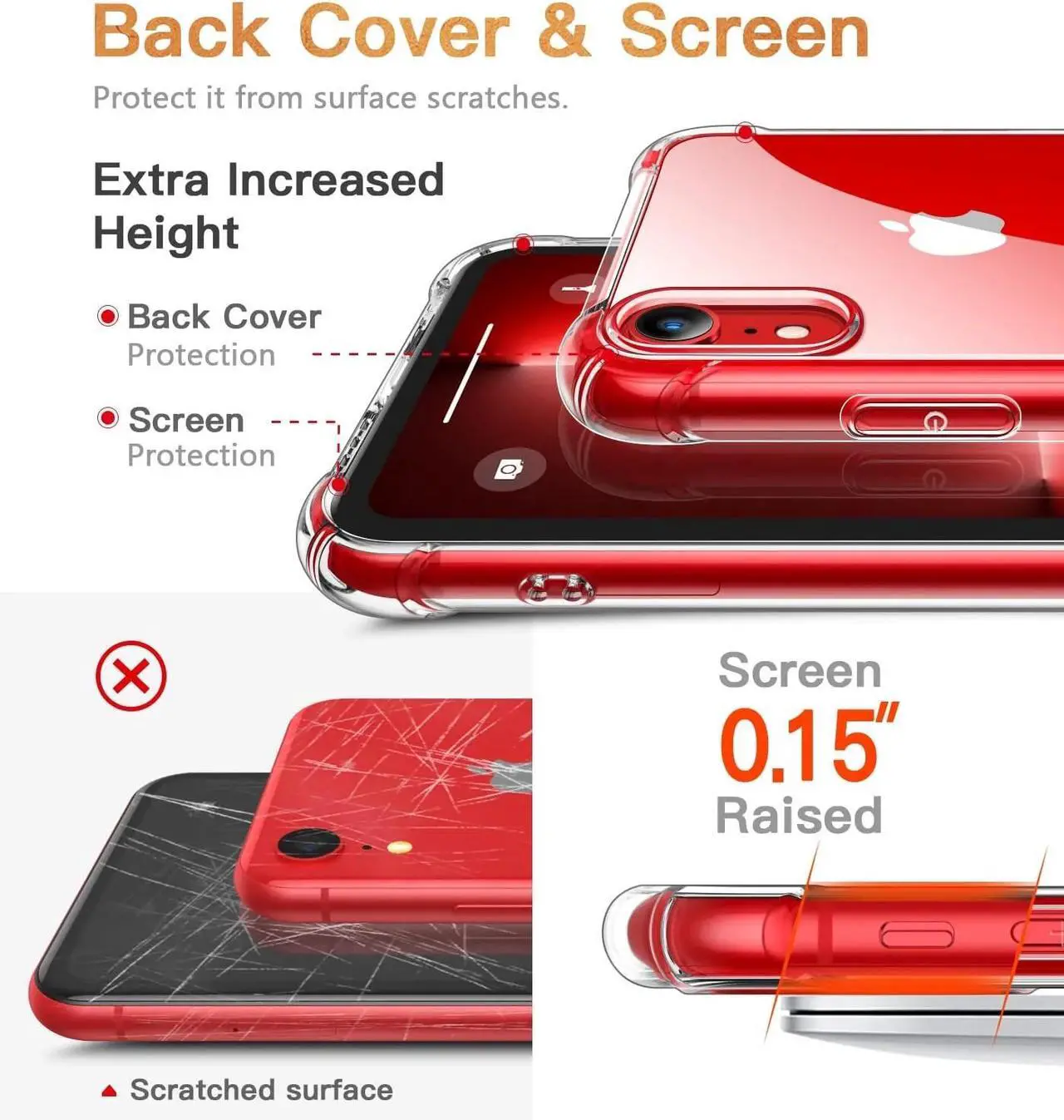 Alt view image 5 of 5 - Entronix Case Compatible with iPhone XR - [Flexible] TPU Clear