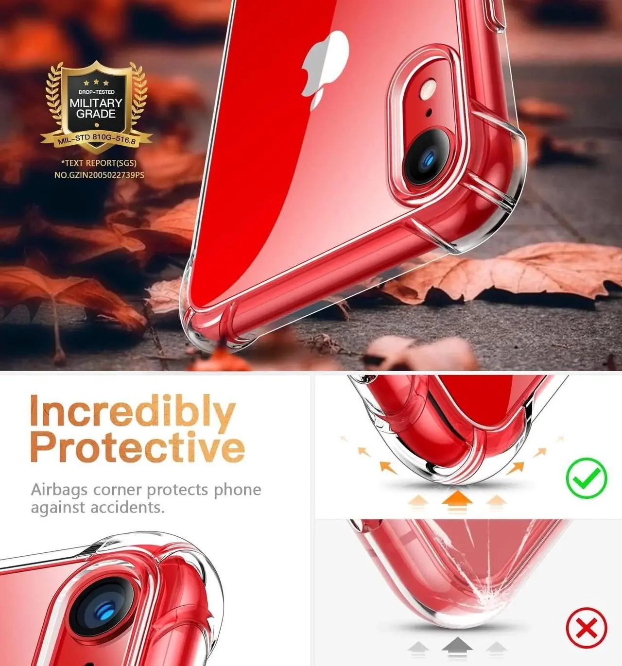 Alt view image 3 of 5 - Entronix Case Compatible with iPhone XR - [Flexible] TPU Clear