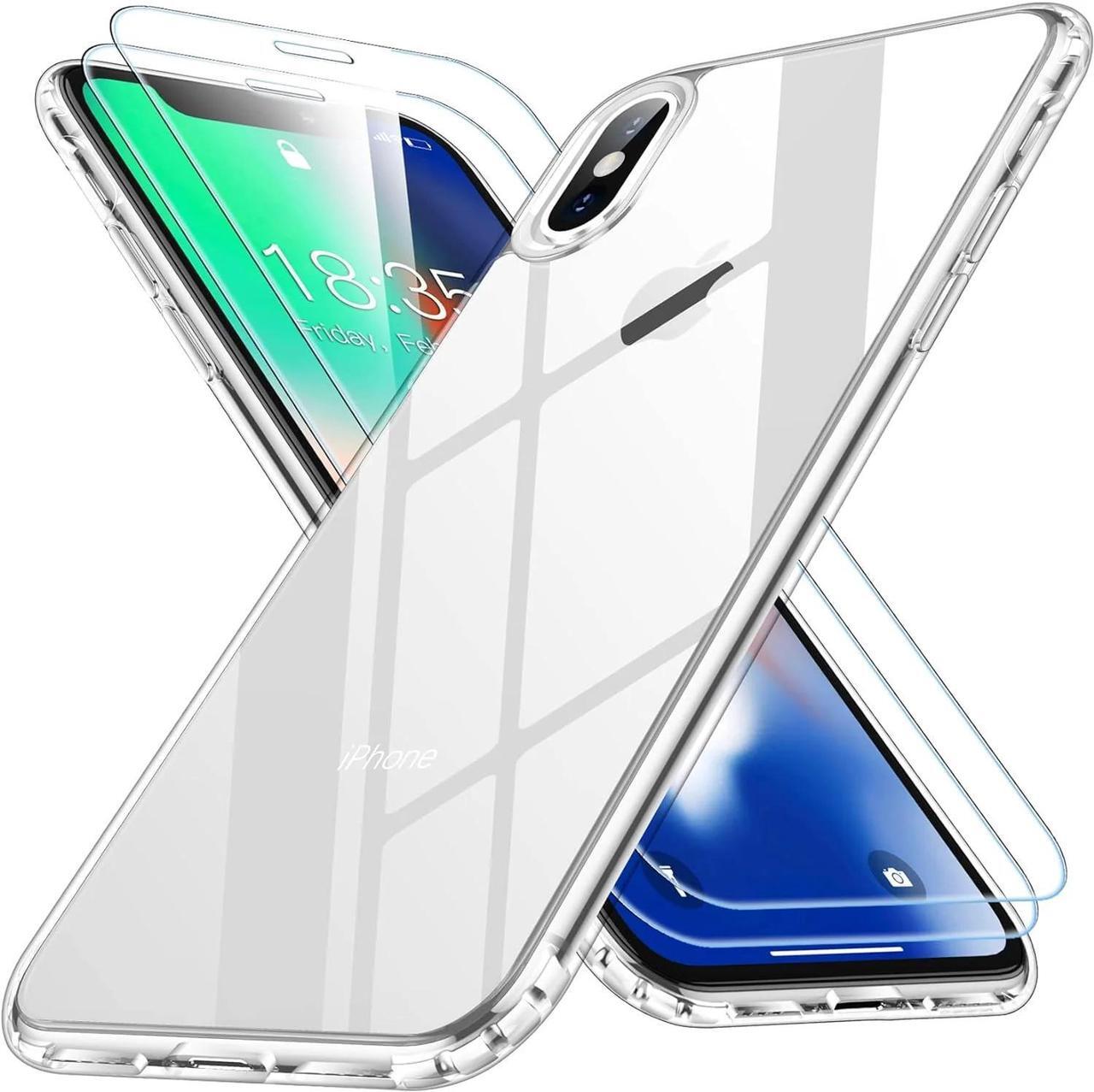Main image of Entronix Bundle Compatible with iPhone X - [Hard] Clear Case & 2 Clear Screen Protectors