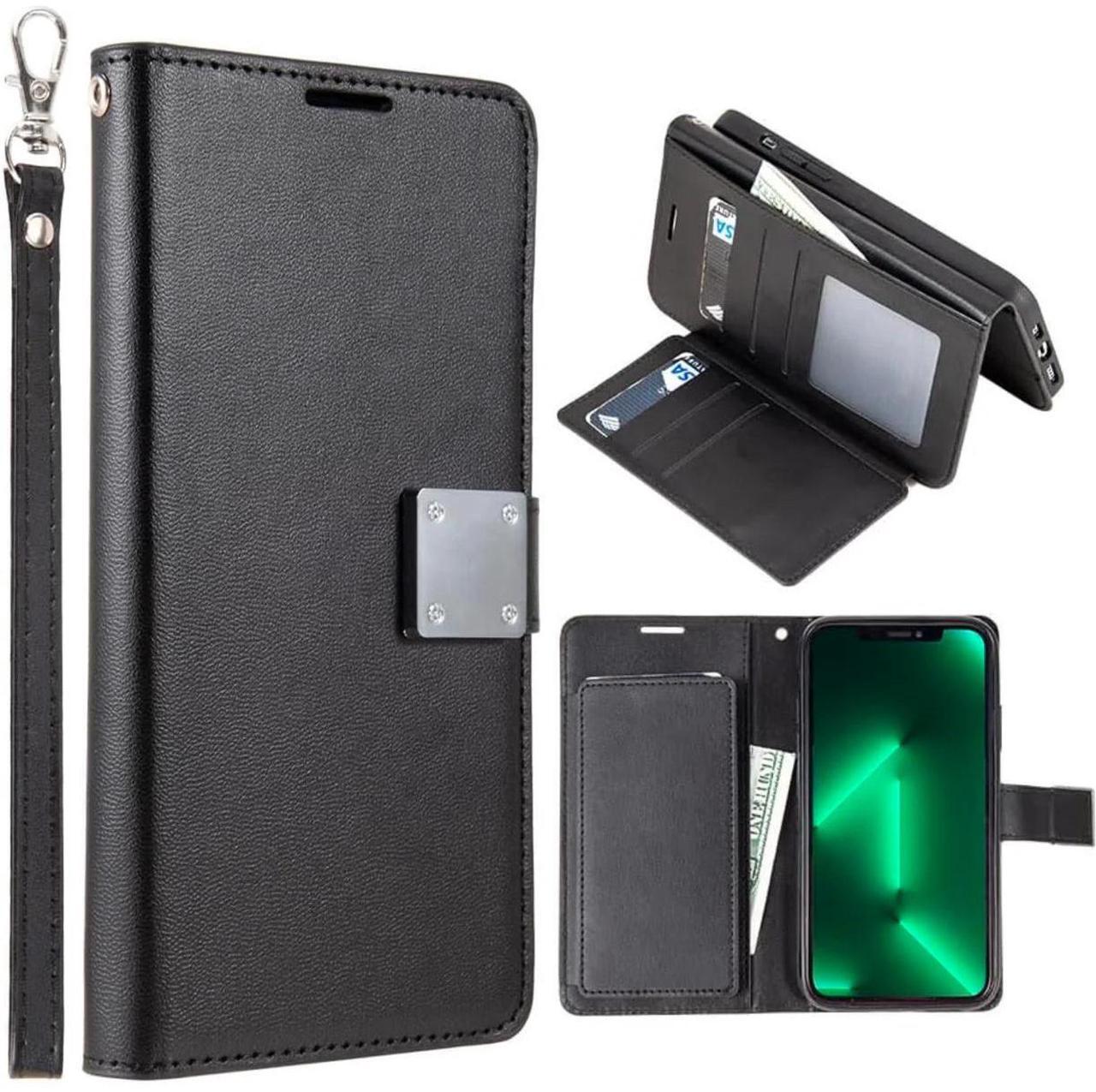 Alt view image 7 of 7 - Entronix Case Compatible with iPhone 8/7/SE - Foldable Leather Wallet, Card Holder & Lanyard