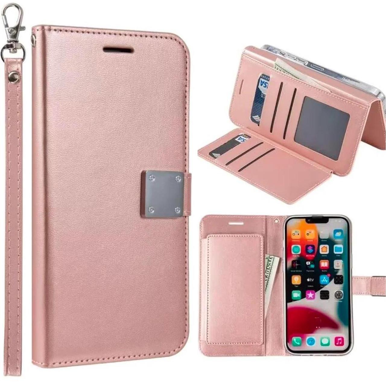 Main image of Entronix Case Compatible with iPhone 8/7/SE - Foldable Leather Wallet, Card Holder & Lanyard