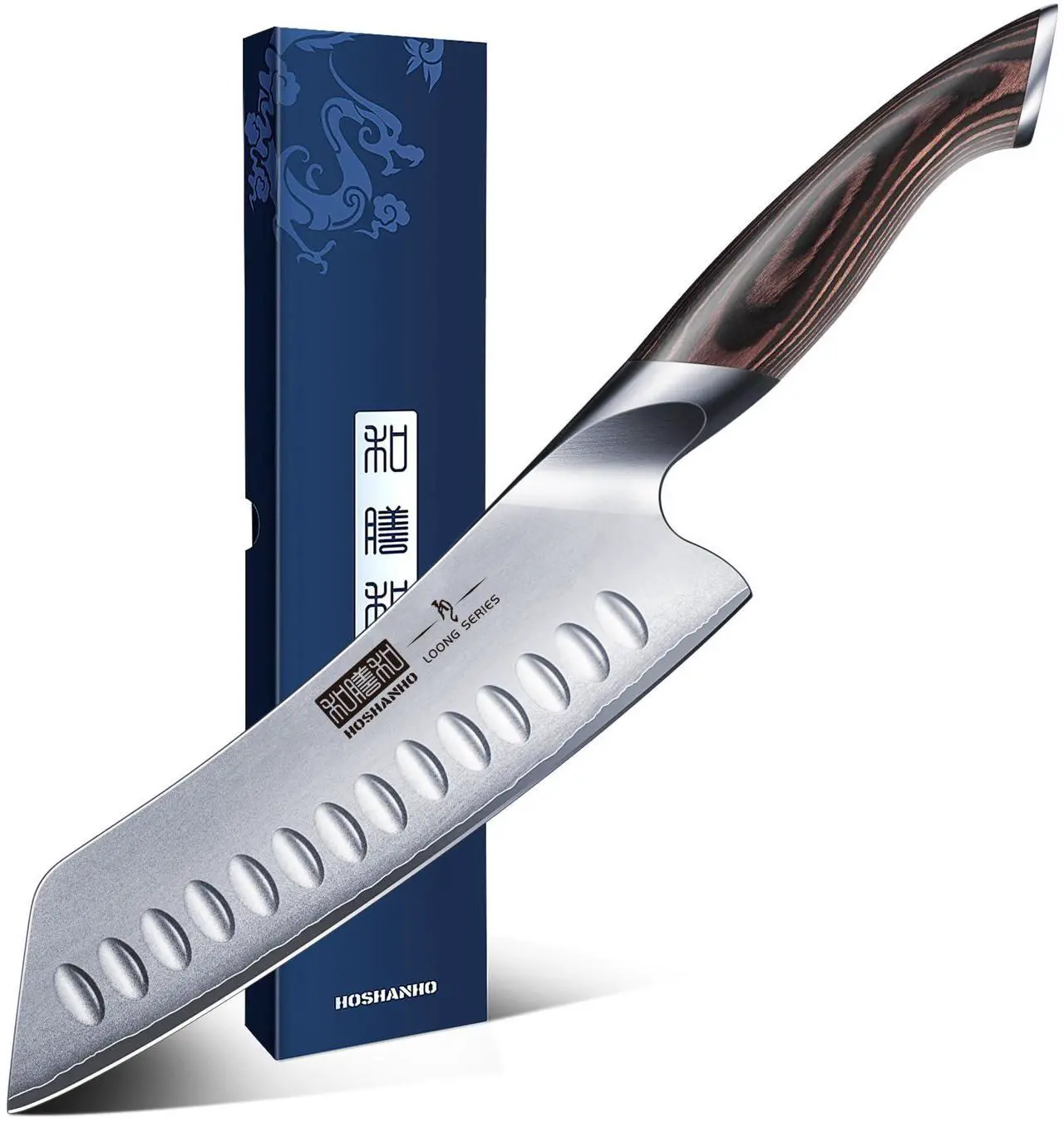 Main image of HOSHANHO 7 Inch Japanese Chef Knife, Ultra Sharp High Carbon Stainless Steel AUS-10 Kitchen Knife, Professional Santoku Knives with Ergonomic Pakkawood Handle