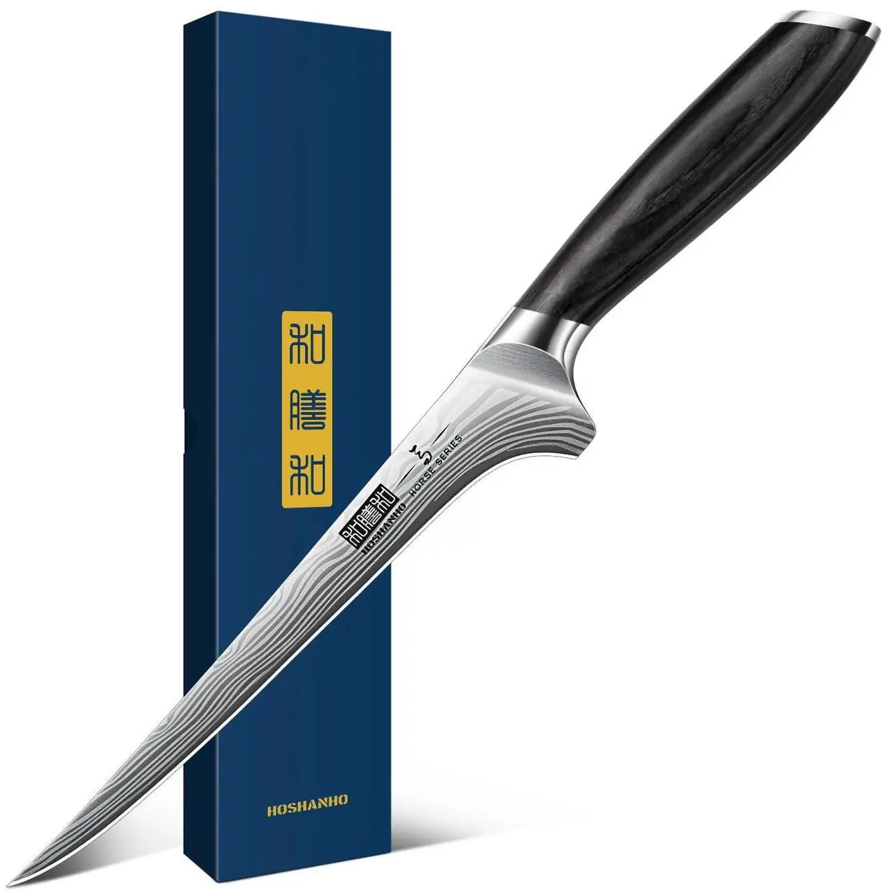 Main image of HOSHANHO Fillet Knife 7 Inch, Razor Sharp Boning Knife for Meat Poultry Chicken Cutting, Japanese High Carbon Powder Steel Fish Knives with Flexible Blade and Pakkawood Handle