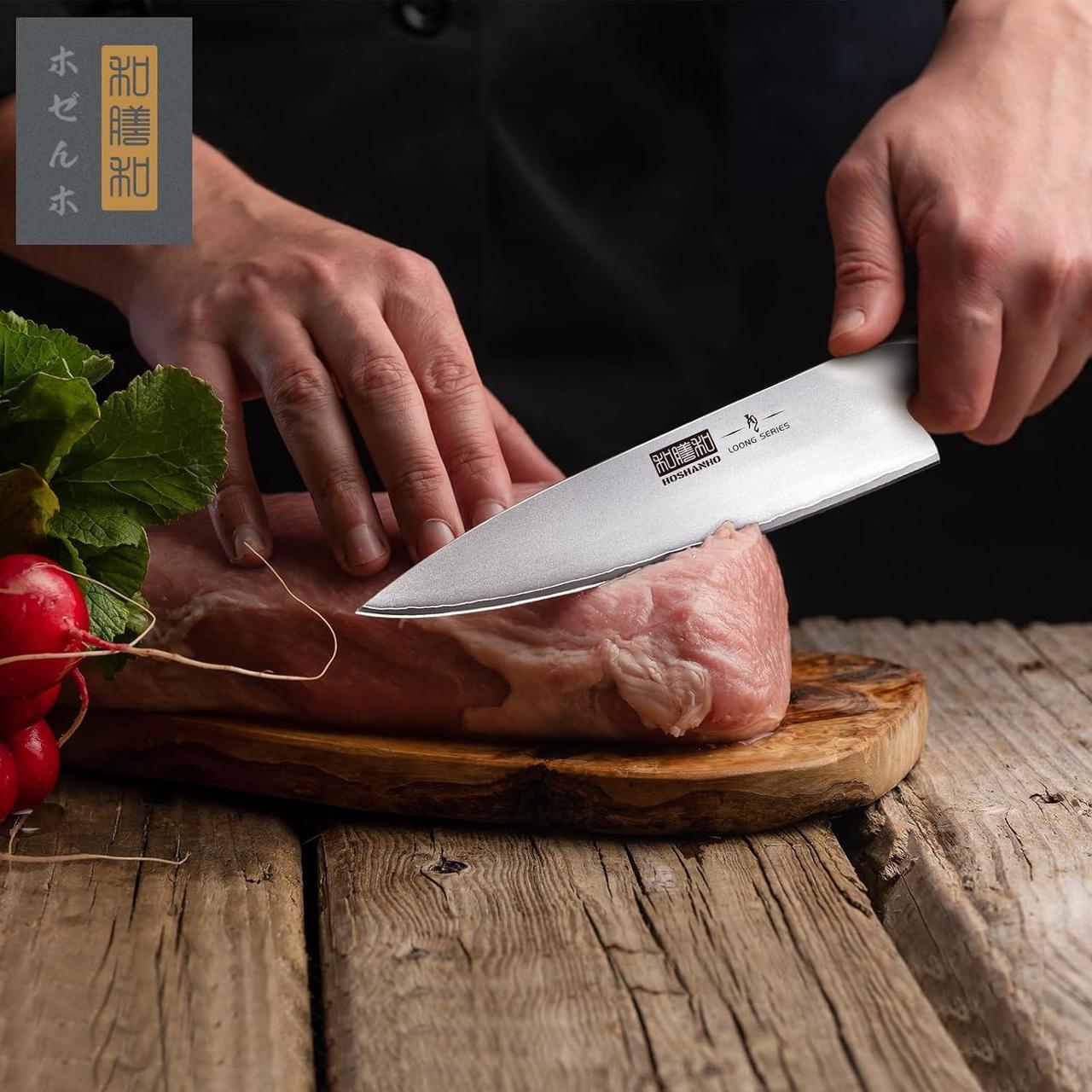 Alt view image 7 of 7 - Hoshanho Two Piece Kitchen Knife Set in Japanese Steel AUS-10, High-Class Chef's Knife 8 inch Santoku knife 7 inch Professional Cooking Knife, Non-slip Ultra Sharp Knife with Ergonomic Handle