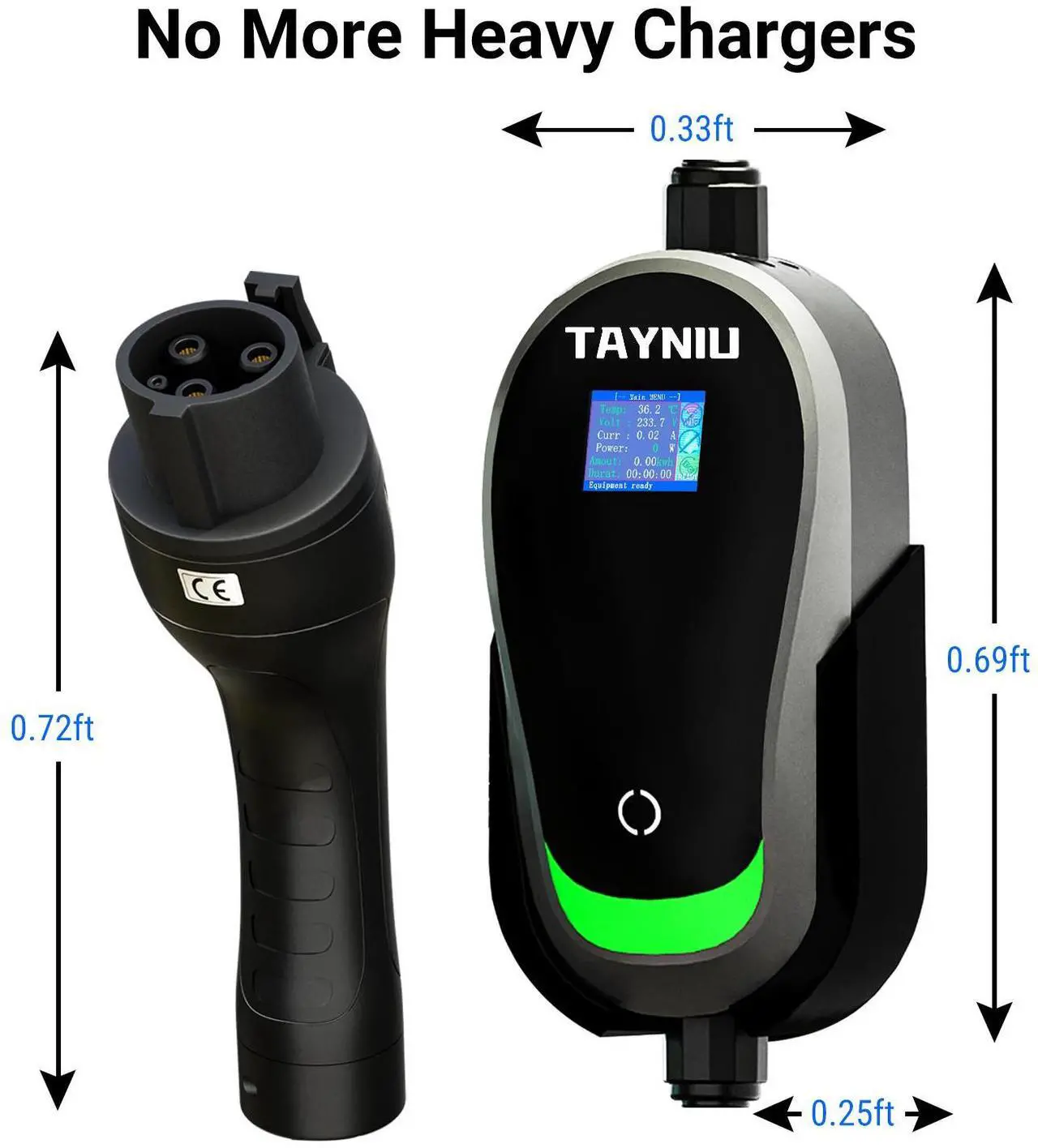 Alt view image 6 of 7 - TAYNIU SmoothPro Level 2 EV Charger Electric Vehicle Portable Charger with 25FT Cable 40A 240V NEMA 14-50 Plug for J1772 EVs & Plug-in Hybrids Indoor/Outdoor Charging Station w/Delay Timer