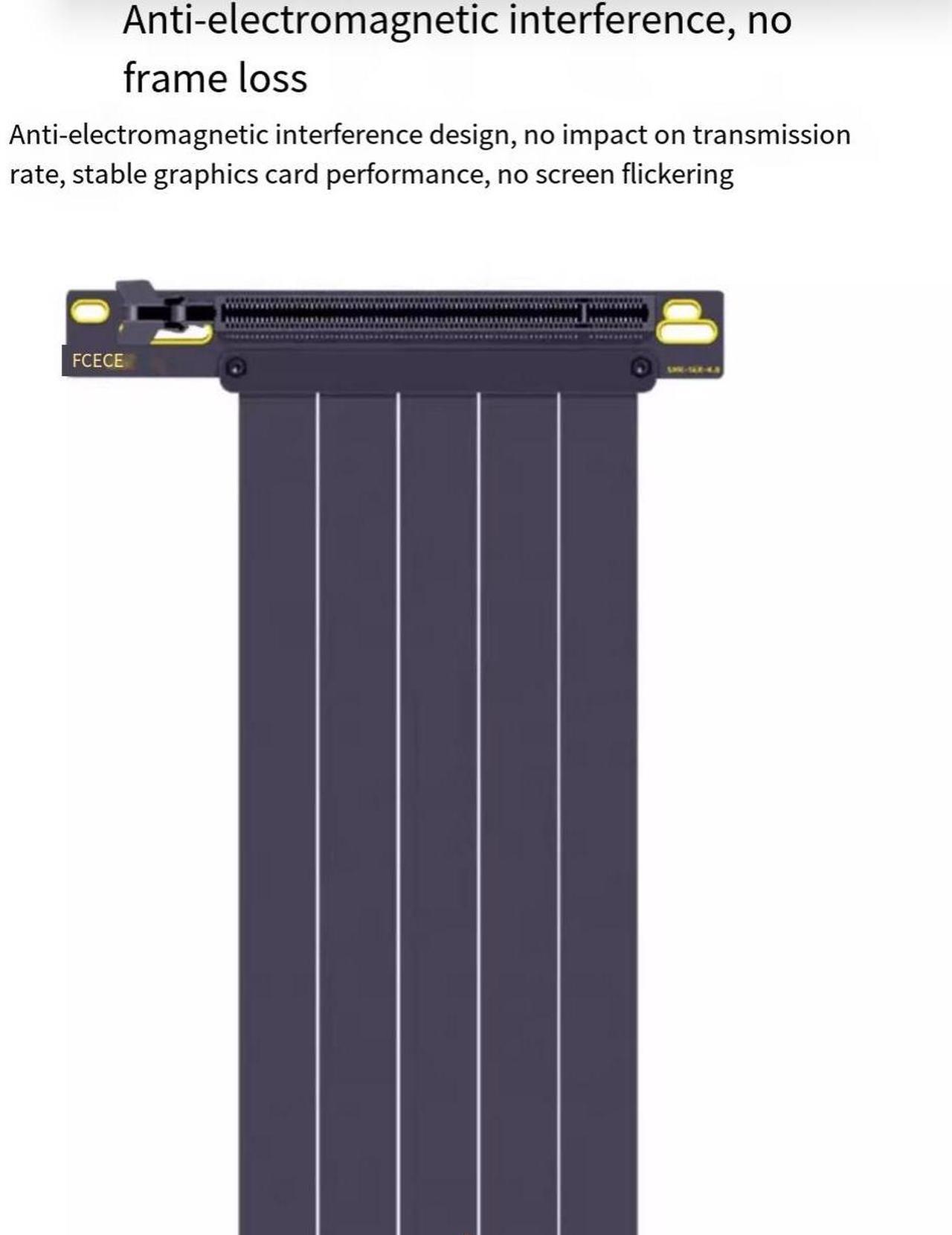 Alt view image 5 of 7 - PCI-E4.0 graphics card extension cable adapter cable 90-degree Angle 4090 graphics card vertical mounting bracket connection cable Black 150 mm