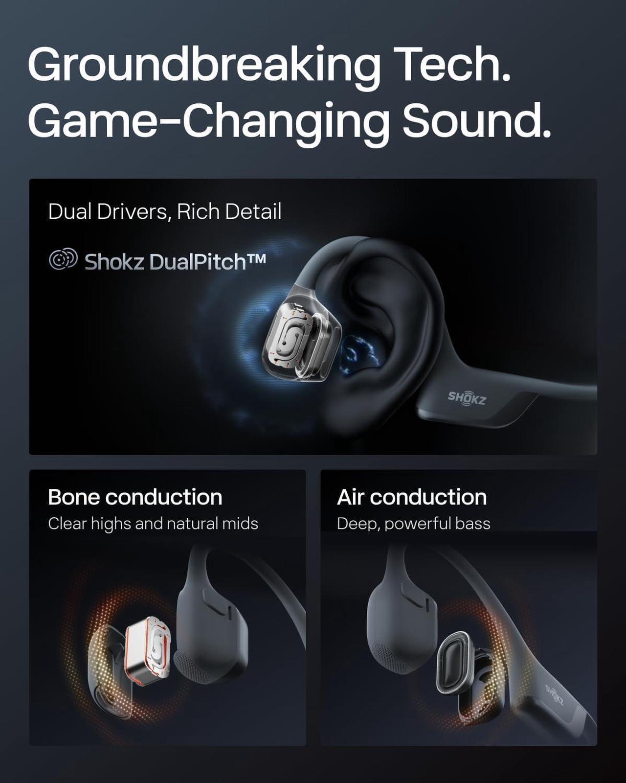 Alt view image 4 of 7 - SHOKZ New OpenRun Pro 2 Mini- Open-Ear, Bone Conduction Sport Headphones with Reflective Strip - Sweat Resistant, Workout HeadphonesSecure, Wireless, Comfortable Fit-Deep Bass and Smart Mic App Orange