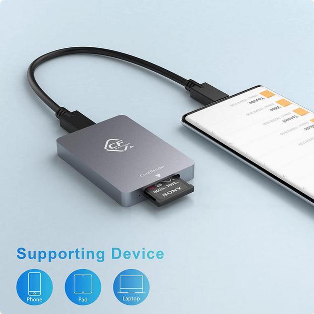 Alt view image 3 of 7 - CFexpress Type A card reader USB 3.1 Gen2 high speed card reader 10Gbps high speed stability
