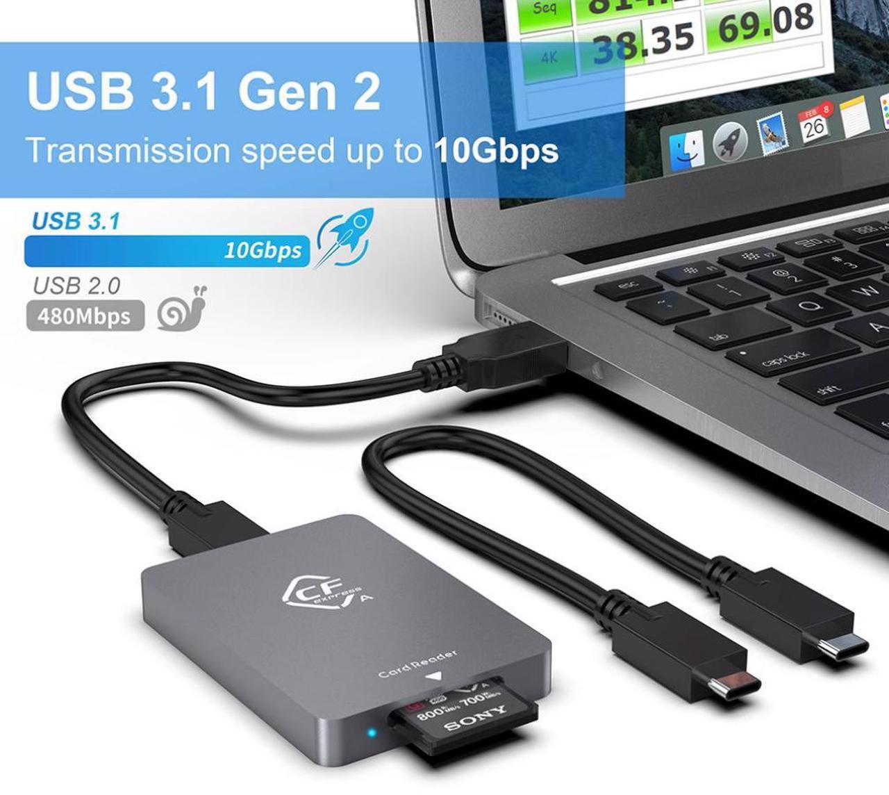 Alt view image 5 of 7 - CFexpress Type A card reader USB 3.1 Gen2 high speed card reader 10Gbps high speed stability