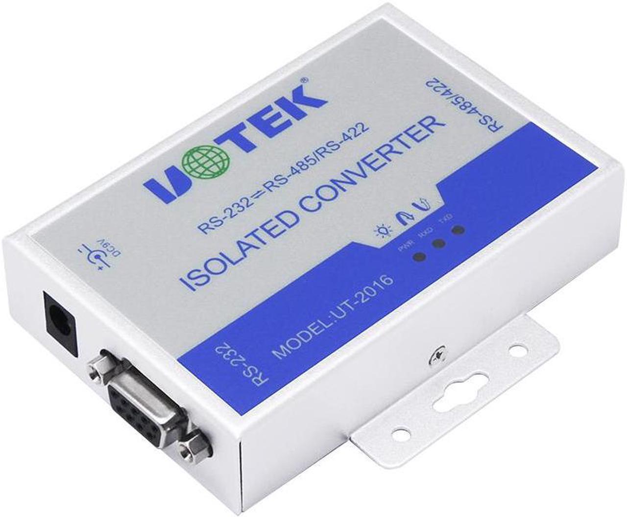 Alt view image 2 of 7 - UTEK Industrial RS232 to RS485 RS422 Optoelectronic Isolated Converter Adapter with Lightning Surge Protection DB9 Connector UT-2016