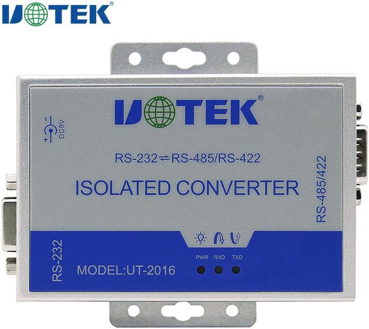 Main image of UTEK Industrial RS232 to RS485 RS422 Optoelectronic Isolated Converter Adapter with Lightning Surge Protection DB9 Connector UT-2016