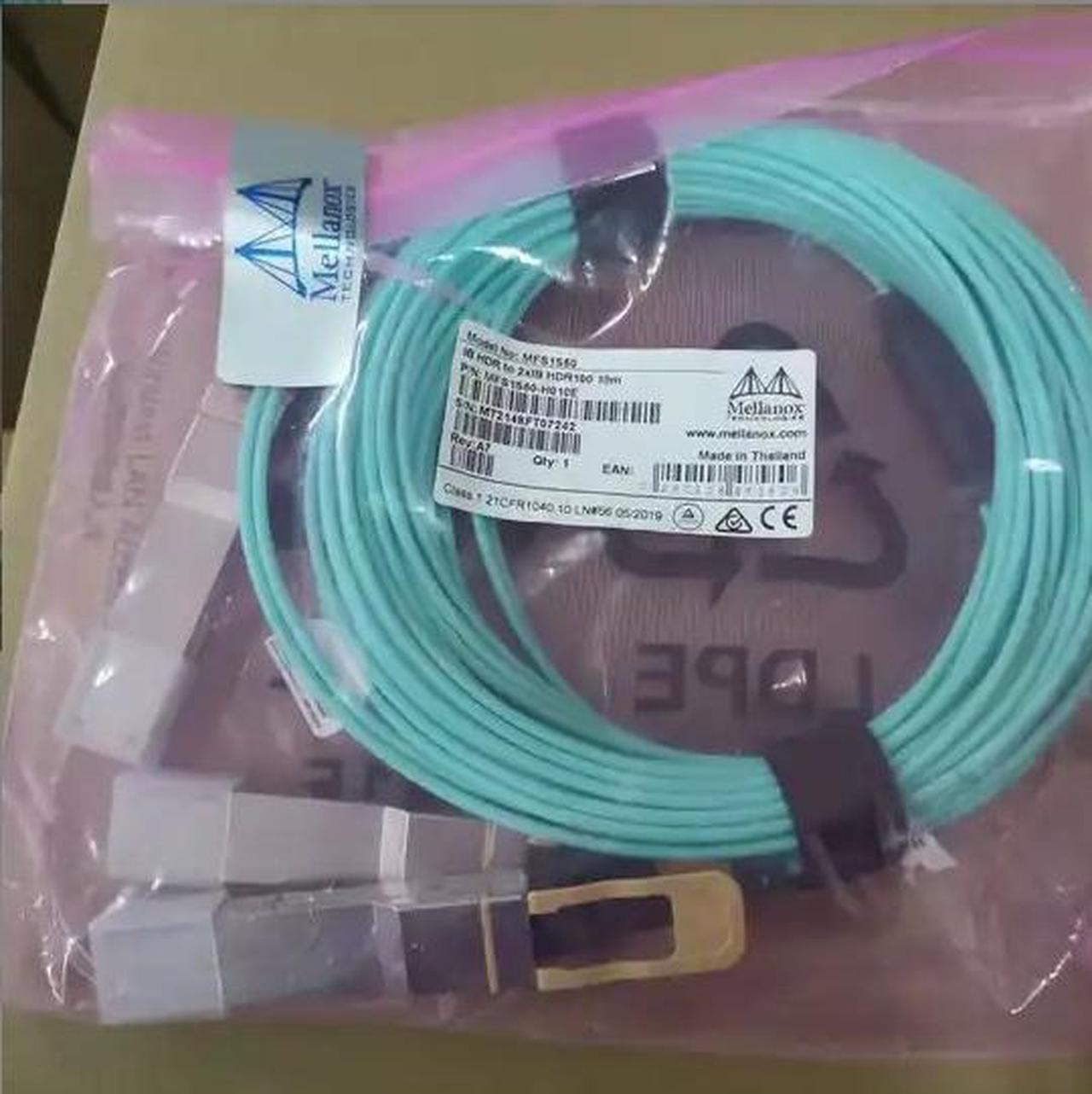 Alt view image 3 of 3 - mellanox MFS1S50-H010E 200G one-to-two 10M optical cable