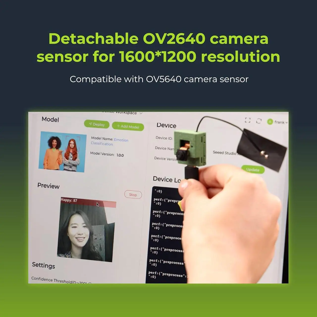 Alt view image 5 of 6 - Seeed Studio XIAO ESP32 S3 Sense - 2.4GHz Wi-Fi, BLE 5.0, OV2640 Camera Sensor, Digital Microphone, 8MB PSRAM, 8MB Flash, Battery Charge Supported, Rich Interface, IoT, Embedded ML