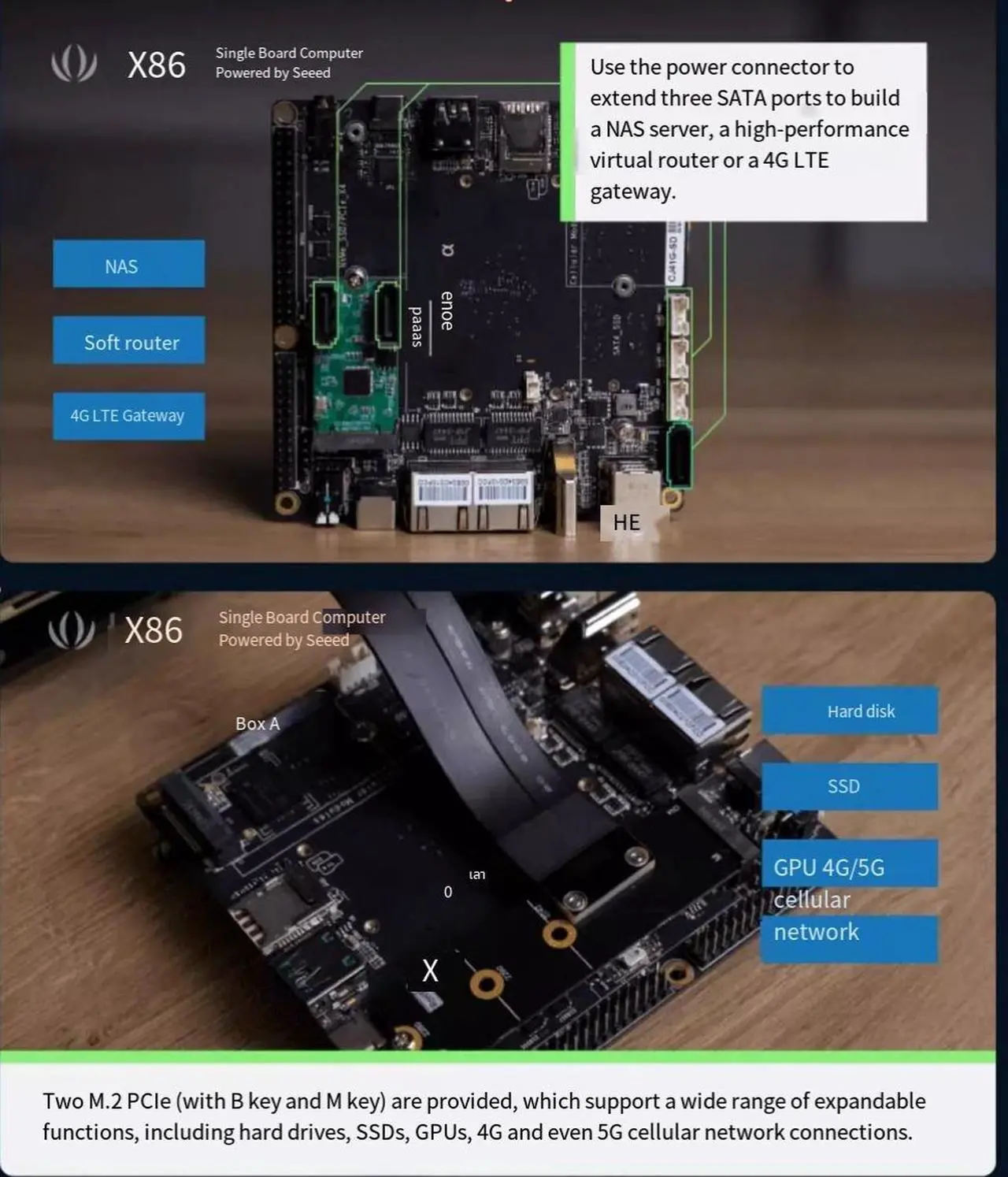 Alt view image 5 of 7 - SeeedX86 J4125 quad-core software router development board 64G emcc +win11 has been activated. The development board is linux compatible with Raspberry PI 4B With a shell