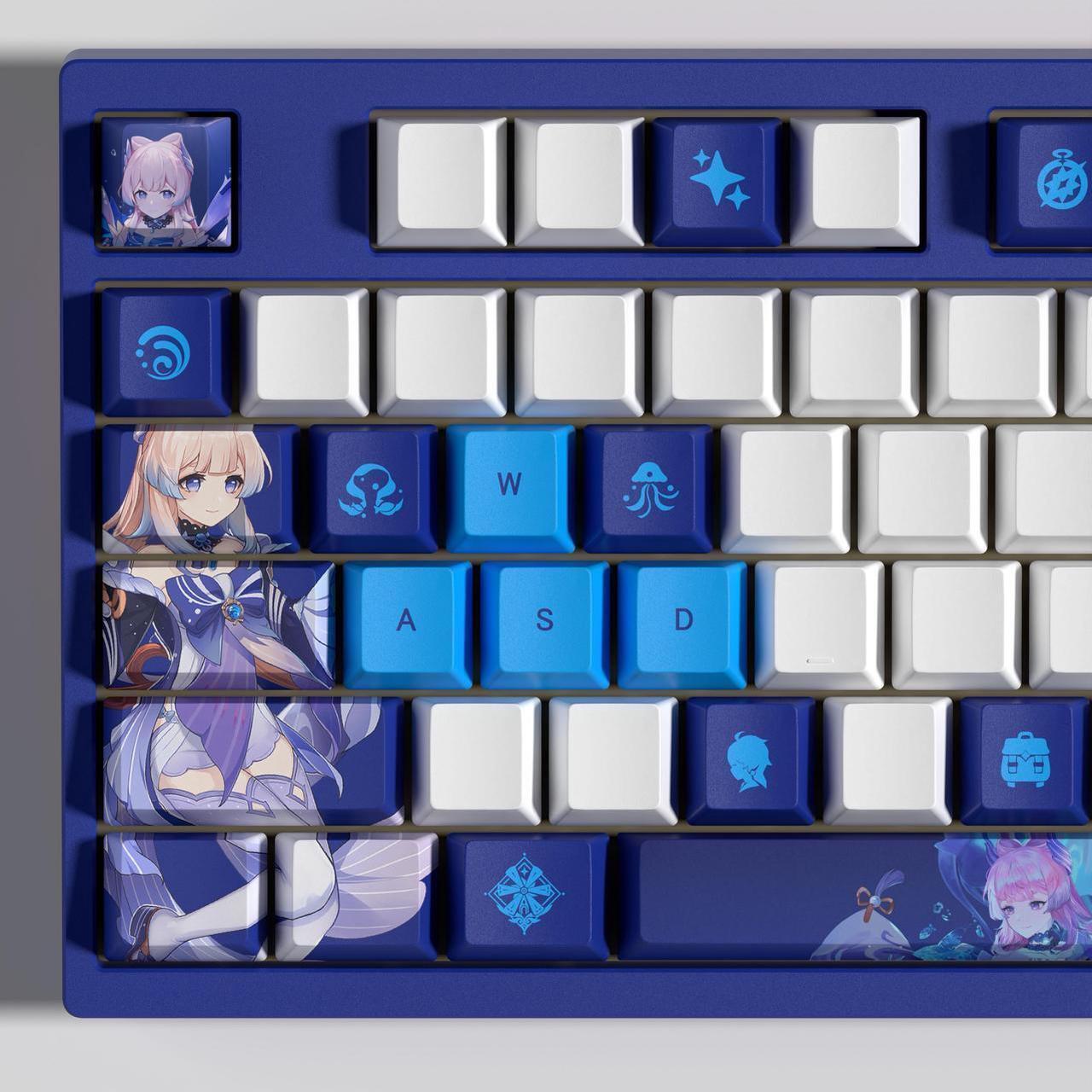 Alt view image 2 of 5 - Genshin Impact Themed Keycaps Sangonomiya Kokomi PBT heat-sublimation keycaps 29 keys OEM high degree