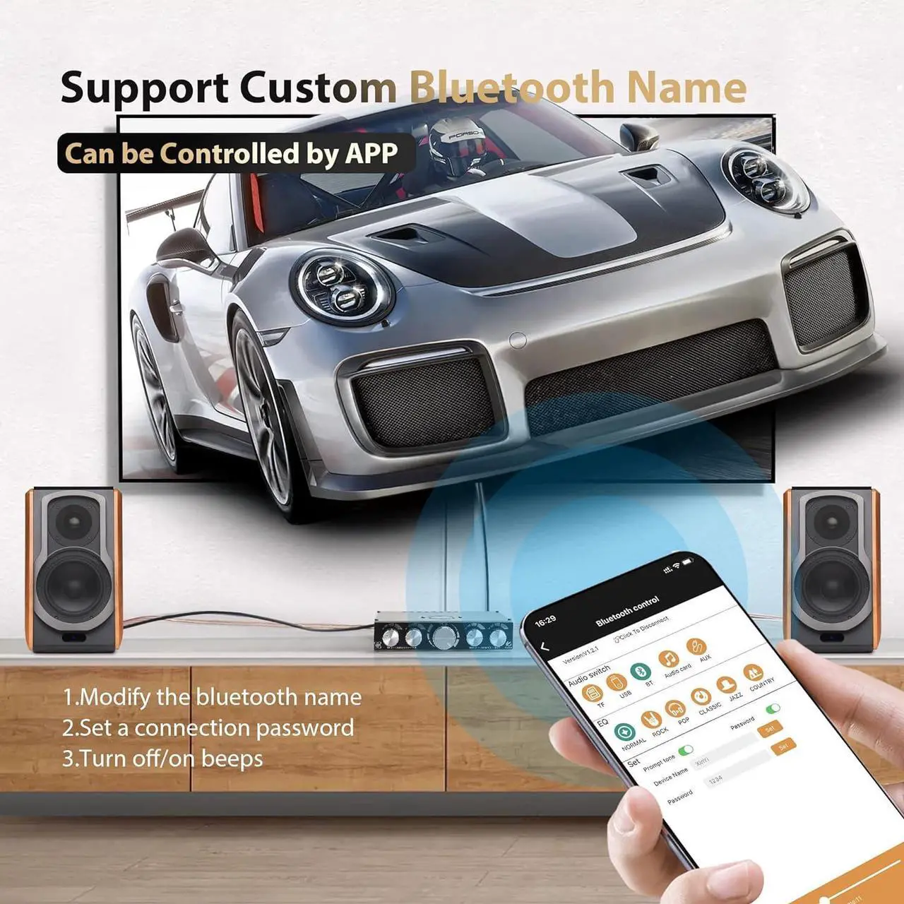 Alt view image 4 of 6 - XY-S350H 220W*2+350W 2.1 Bluetooth Power Amplifier Board Support Custom Bluetooth Name, 18V-36V Bluetooth Speaker Audio Amplifier Module (XY-S350H)