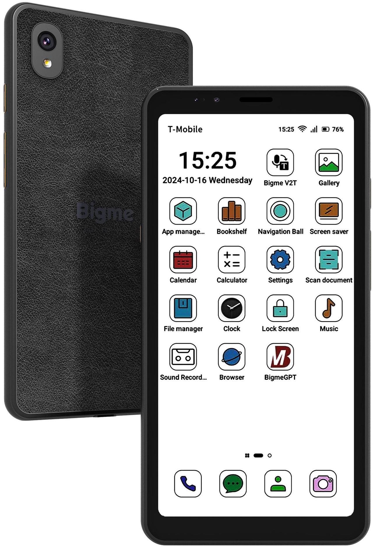 Main image of Bigme HiBreak Color E-Ink Smartphone, 6G+128GB Android 11, 5.84-Inch HD Screen, 36-Level Front Light, USB-C, 3300mAh Battery, Dual Camera - Black