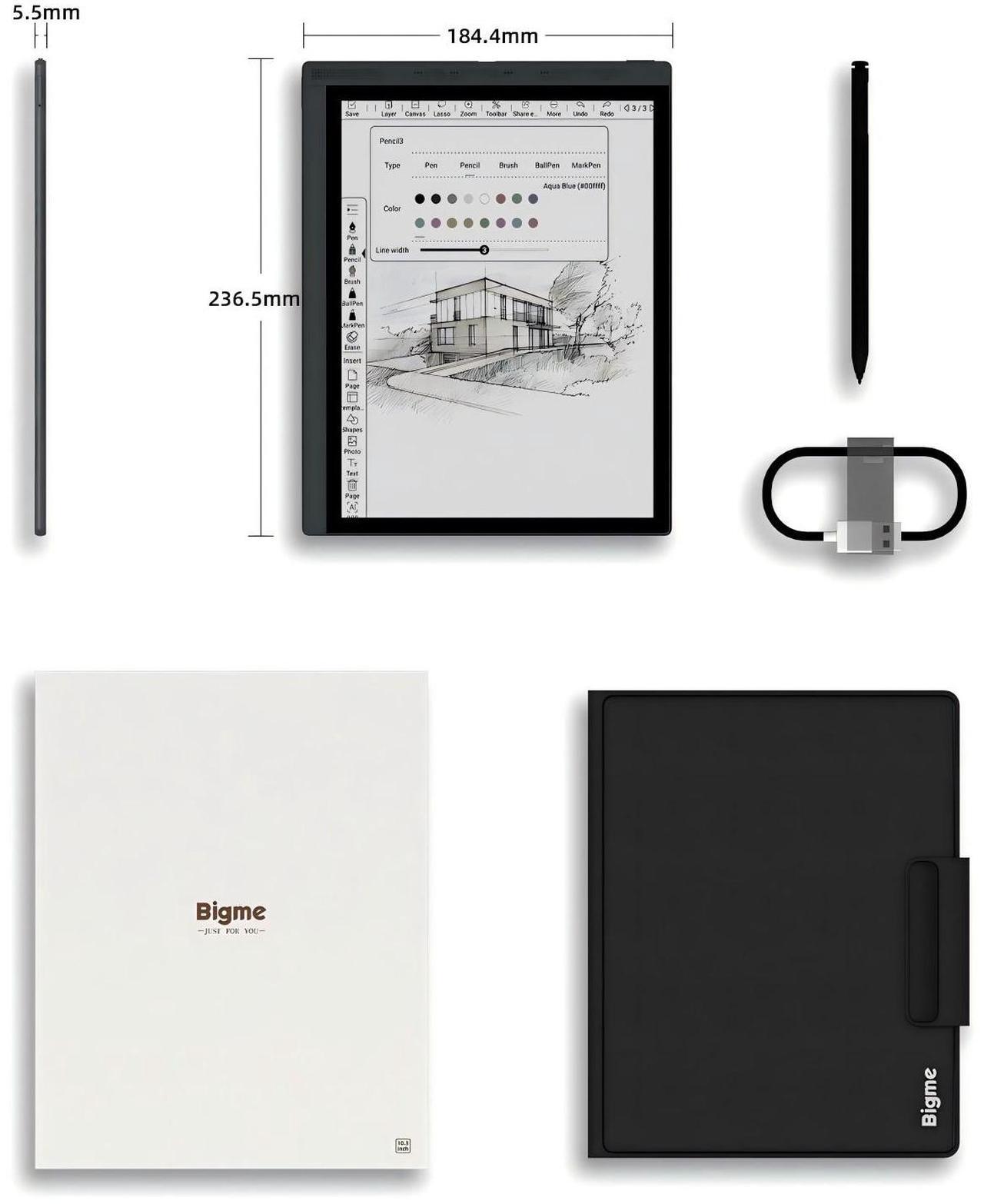 Alt view image 7 of 7 - Bigme 10.3" EColor E-Paper Tablet with Stylus, Ultra-Thin Design, 8GB RAM + 256GB Storage, Android 14 Compatibility, and Enhanced Vocabulary Recognition