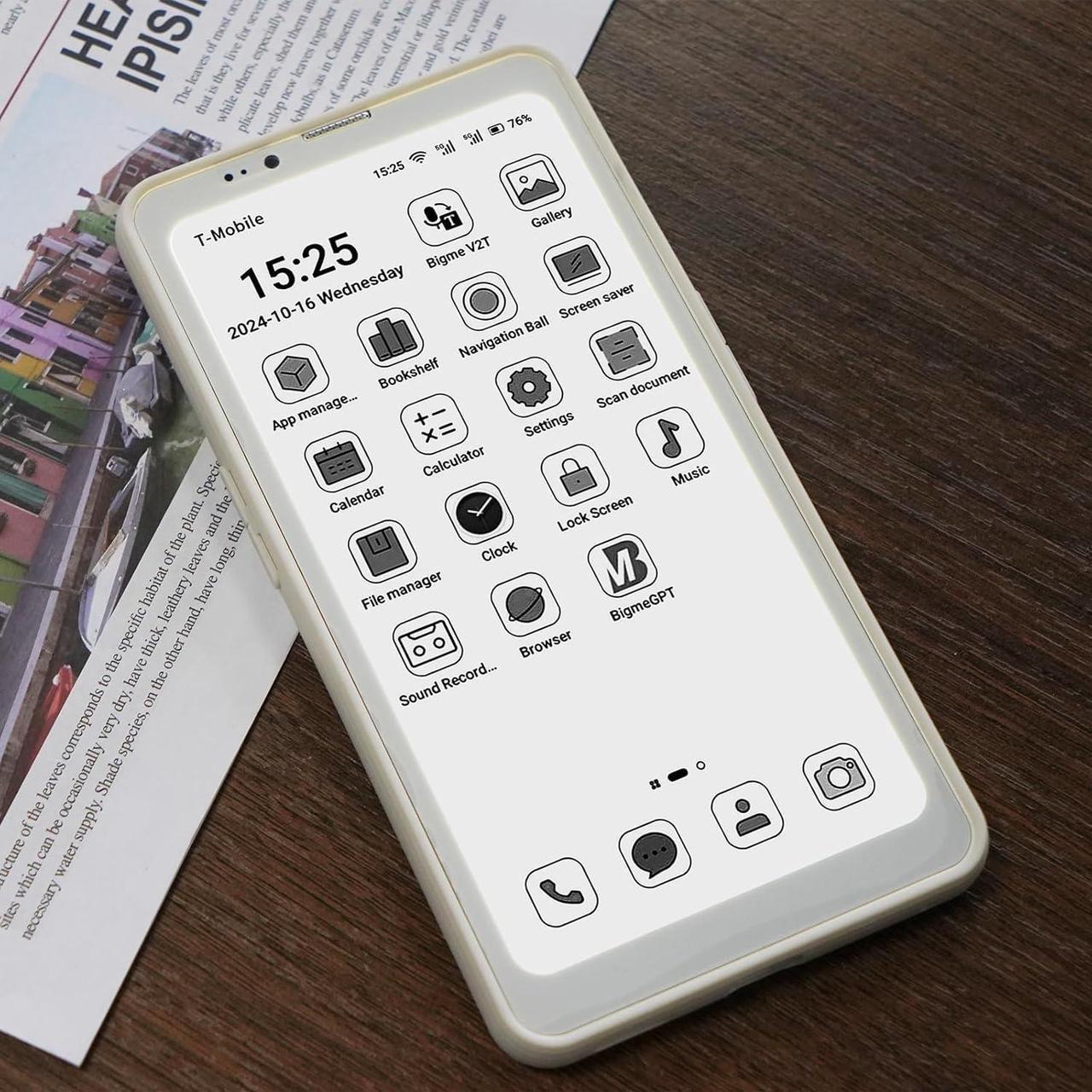 Alt view image 7 of 7 - Bigme HiBreak Pro 6.13" Epaper Cell Phone with Android 14 OS - 8GB RAM, 256GB Storage, 5G Dual SIM, GPS, and Dual Cameras for Enhanced Productivity and Connectivity