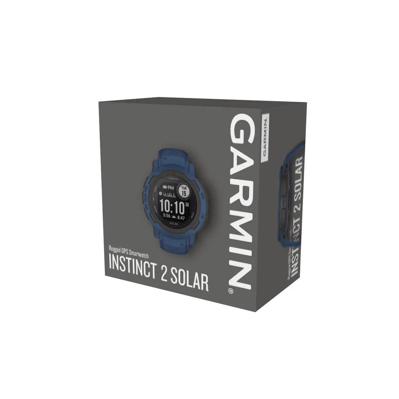 Alt view image 7 of 7 - Garmin Instinct 2 Solar 45mm GPS Tidal Blue/Graphite Case w/ Tidal Blue Silicone Band - 010-02627-06