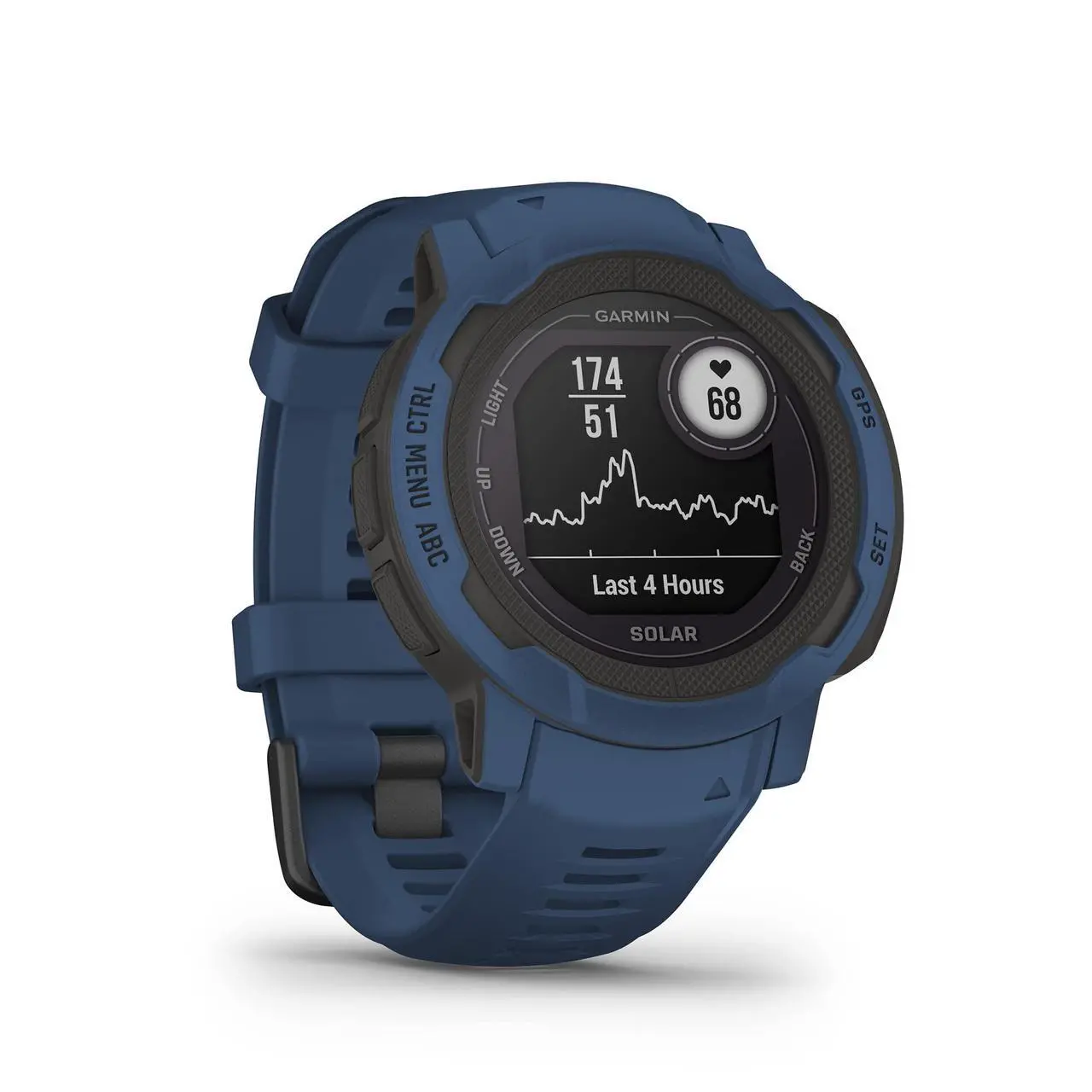 Alt view image 6 of 7 - Garmin Instinct 2 Solar 45mm GPS Tidal Blue/Graphite Case w/ Tidal Blue Silicone Band - 010-02627-06