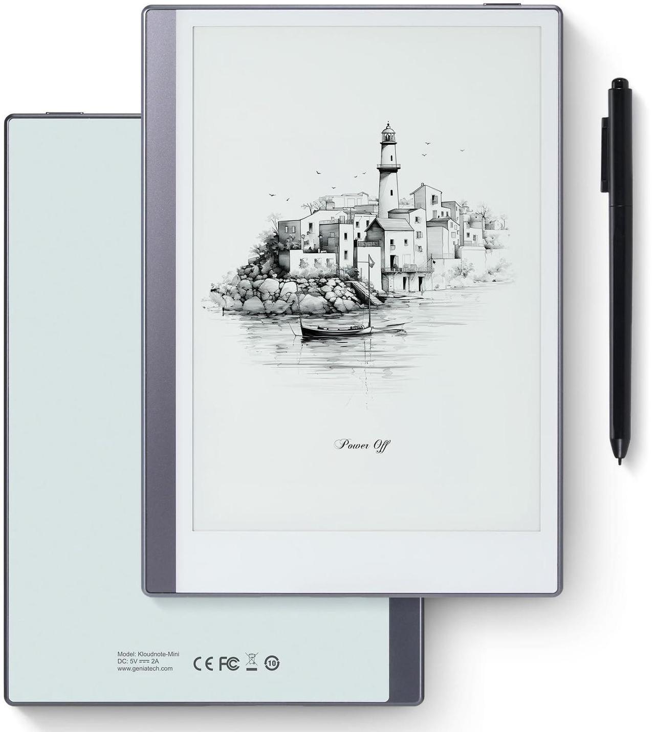 Alt view image 2 of 5 - Geniatech Kloudnote Mini E-Ink ePaper Tablet 9.7" Silver + Mini Leather Case