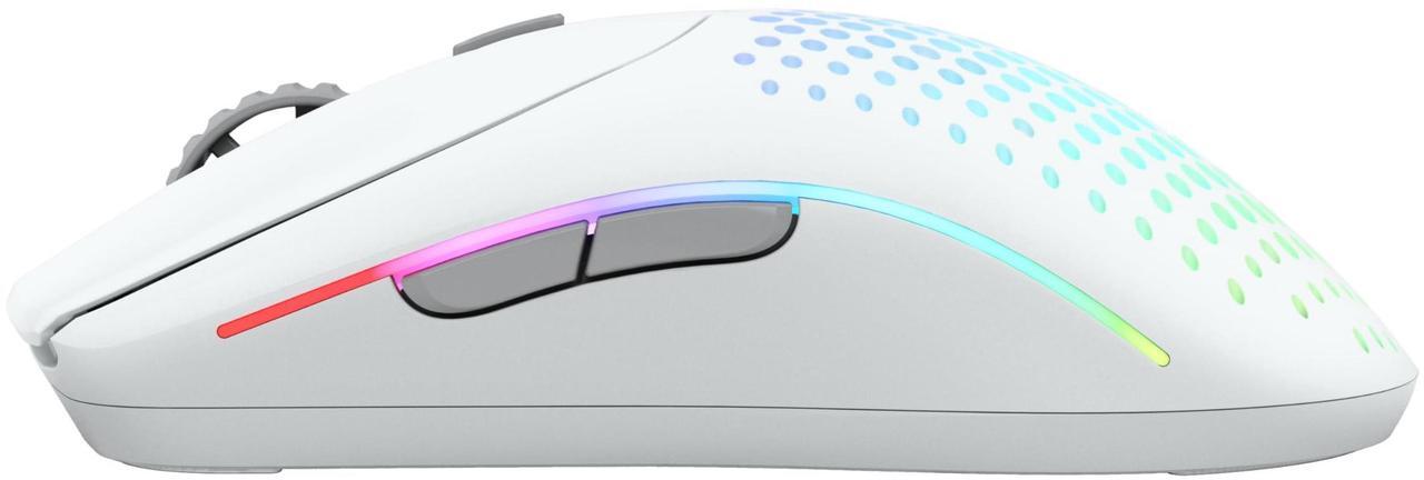 Alt view image 4 of 5 - Glorious Gaming Model O 2 Wireless Gaming Mouse - Hybrid 2.4GHz & Bluetooth Wireless, 68g Superlight, Long Battery Life, 26k BAMF 2.0 Sensor, RGB, Ambidextrous, 6 Buttons, PTFE Feet - White