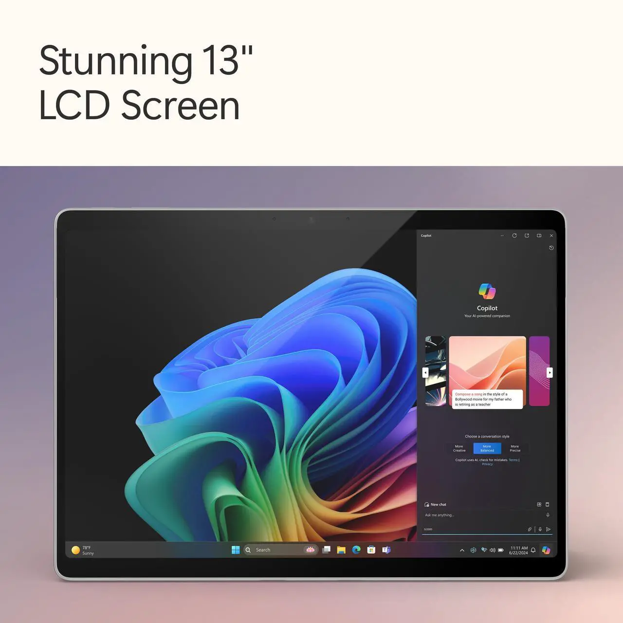 Alt view image 5 of 5 - Microsoft Surface Pro 2-in-1 Laptop/Tablet (2024), Windows 11 Copilot+ PC, 13" Touchscreen Display, Snapdragon X Plus (10 Core), 16GB RAM, 512GB Storage, Platinum