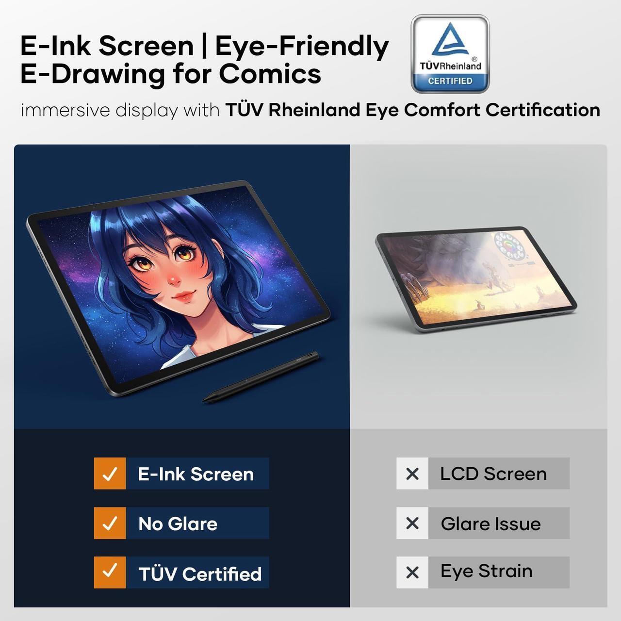 Alt view image 2 of 5 - UGEE UT3 Fun Drawing Pad with Screen, 14.25inch 2.4K Drawing Display, 4096 Lever Pen Sensitivity, Ergonomic Pen Stylus, Outdoor Drawing Pad Screen No PC Needed,Perfect for Student,Artist,Designer