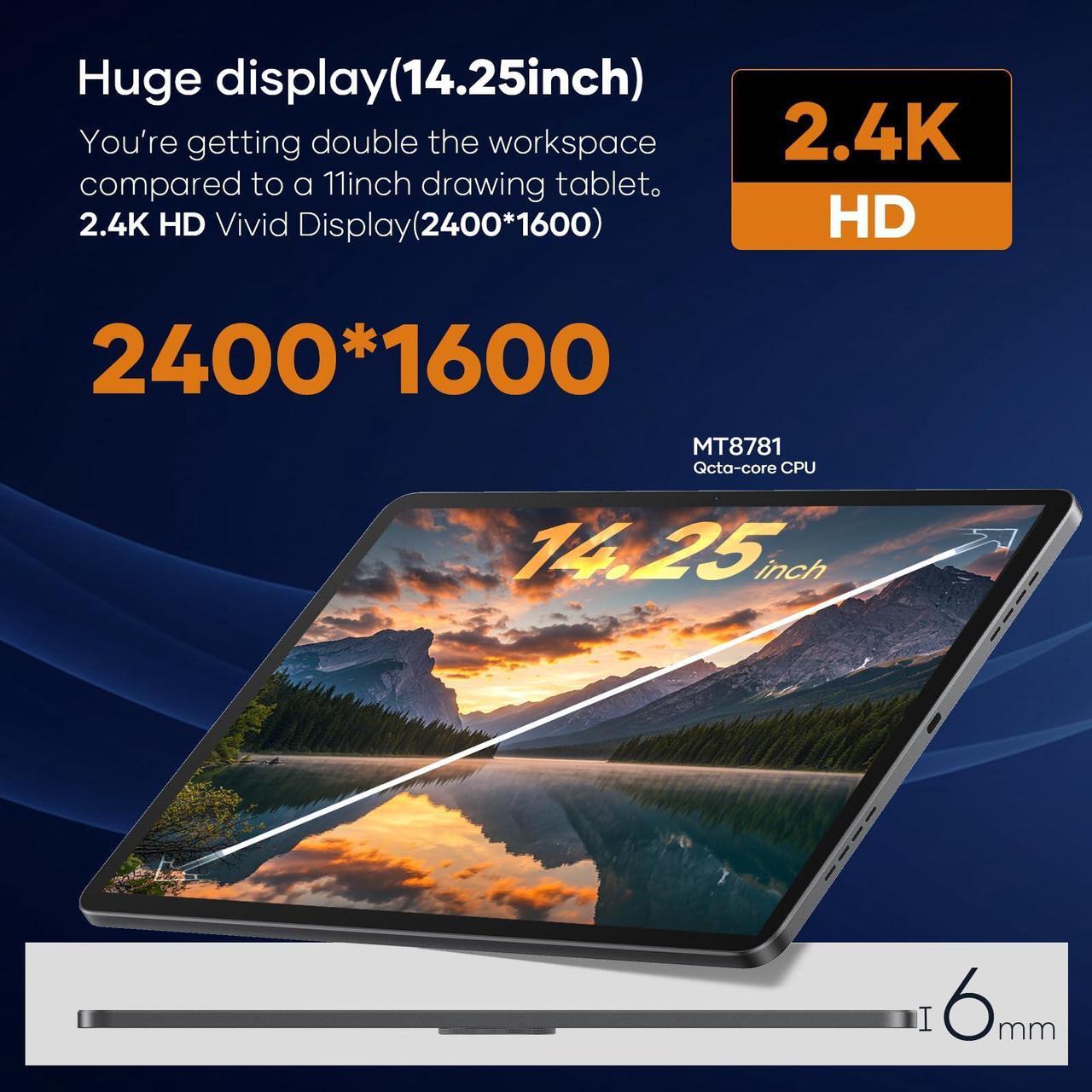 Alt view image 3 of 5 - UGEE UT3 Fun Drawing Pad with Screen, 14.25inch 2.4K Drawing Display, 4096 Lever Pen Sensitivity, Ergonomic Pen Stylus, Outdoor Drawing Pad Screen No PC Needed,Perfect for Student,Artist,Designer