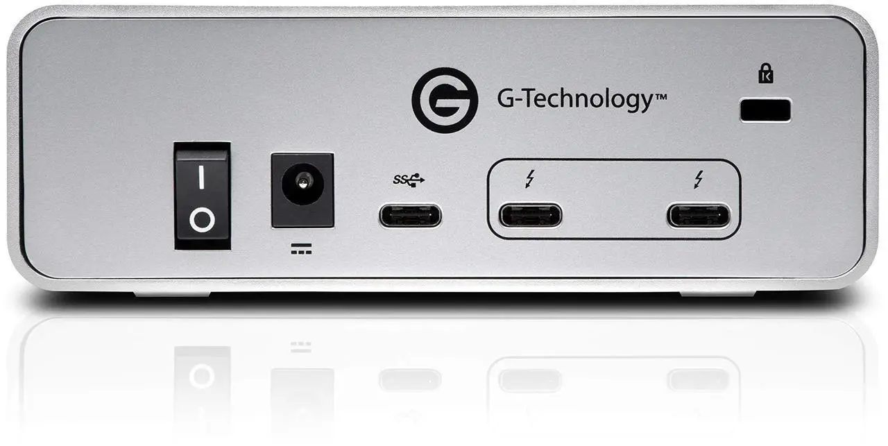 Alt view image 4 of 5 - G-Technology 10TB G-DRIVE with Thunderbolt 3 and USB-C Desktop External Hard Drive, Silver - 0G05378-1
