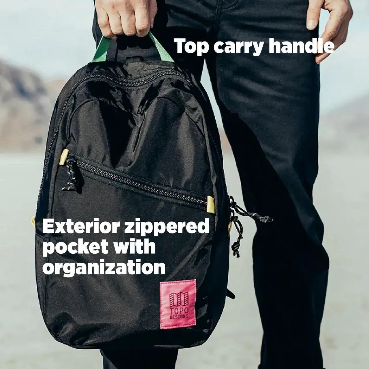 Alt view image 4 of 5 - Topo Designs Light Pack - Versatile Everyday + Everywhere Bag, Internal Laptop Sleeve, Padded Shoulder Straps, 2024 Model (Black)