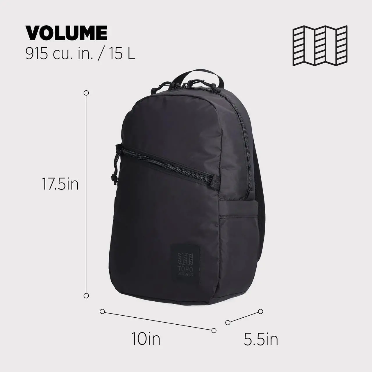 Alt view image 2 of 5 - Topo Designs Light Pack - Versatile Everyday + Everywhere Bag, Internal Laptop Sleeve, Padded Shoulder Straps, 2024 Model (Black)
