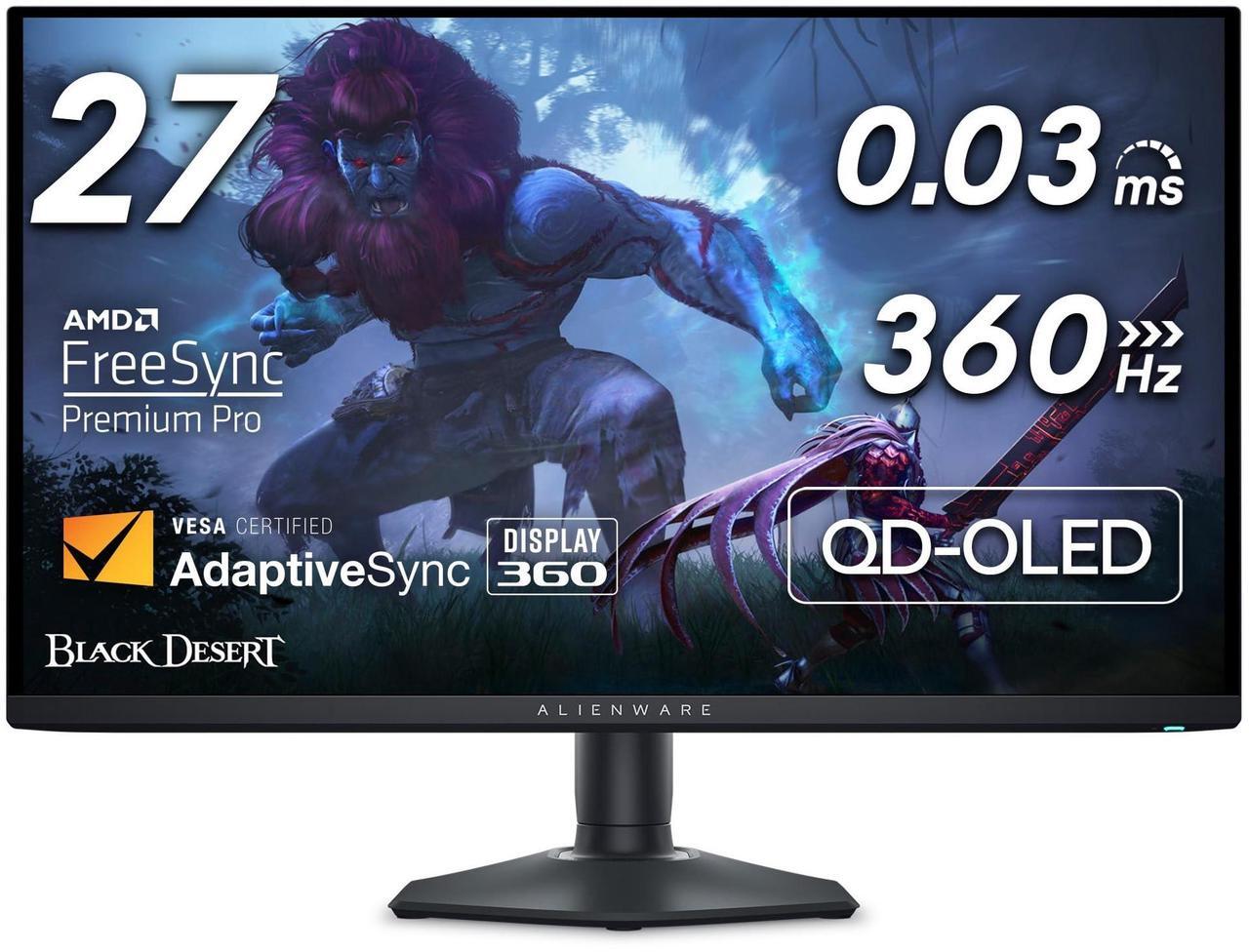 Main image of Alienware AW2725DF OLED Gaming Monitor - 26.7-inch Quantom-Dot WQHD (2560x1440) 360Hz 0.03Ms Display, AMD FreeSync Premium Pro, HDMI/DP/USB 3.2 Gen1, Height/Tilt/Swivel/Pivot Adjustability - Black