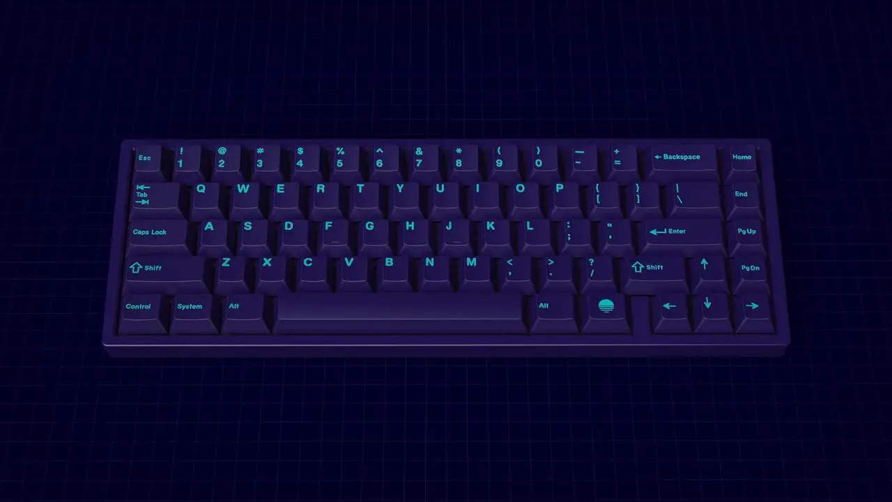 Alt view image 4 of 5 - DROP + MiTo GMK Laser Custom Mechanical Keyboard Keycap Set - 120-keys, Doubleshot, Cherry Profile, for 60%, 65%, and TKL Layouts, etc. (Synthwave)