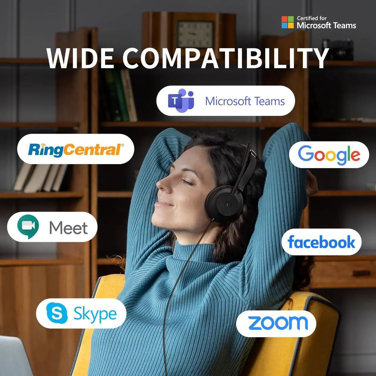 Alt view image 3 of 5 - Yealink UH37 Professional USB Headset with Microphone for PC Laptop Noise Cancelling & Volume Control VoIP Skype Online Conference(USB-A)