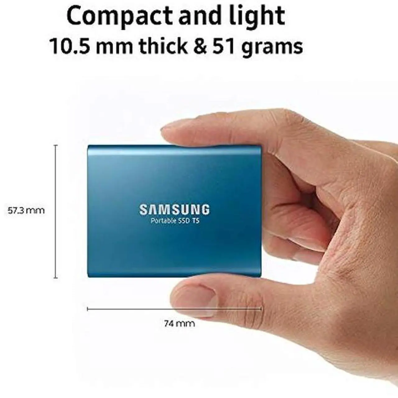Alt view image 3 of 5 - SAMSUNG T5 Portable SSD 1TB - Up to 540MB/s - USB 3.1 External Solid State Drive, Black (MU-PA1T0B/AM)